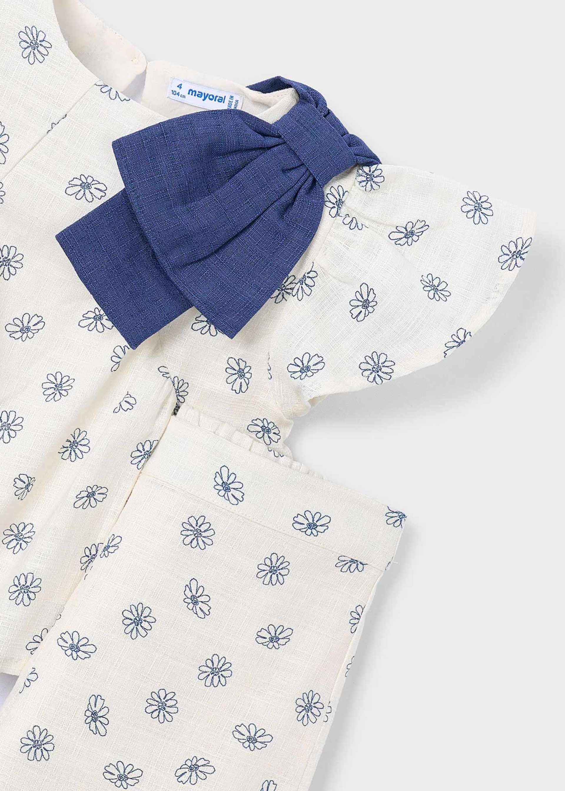 Conjunto pantalón largo y top estampado niña