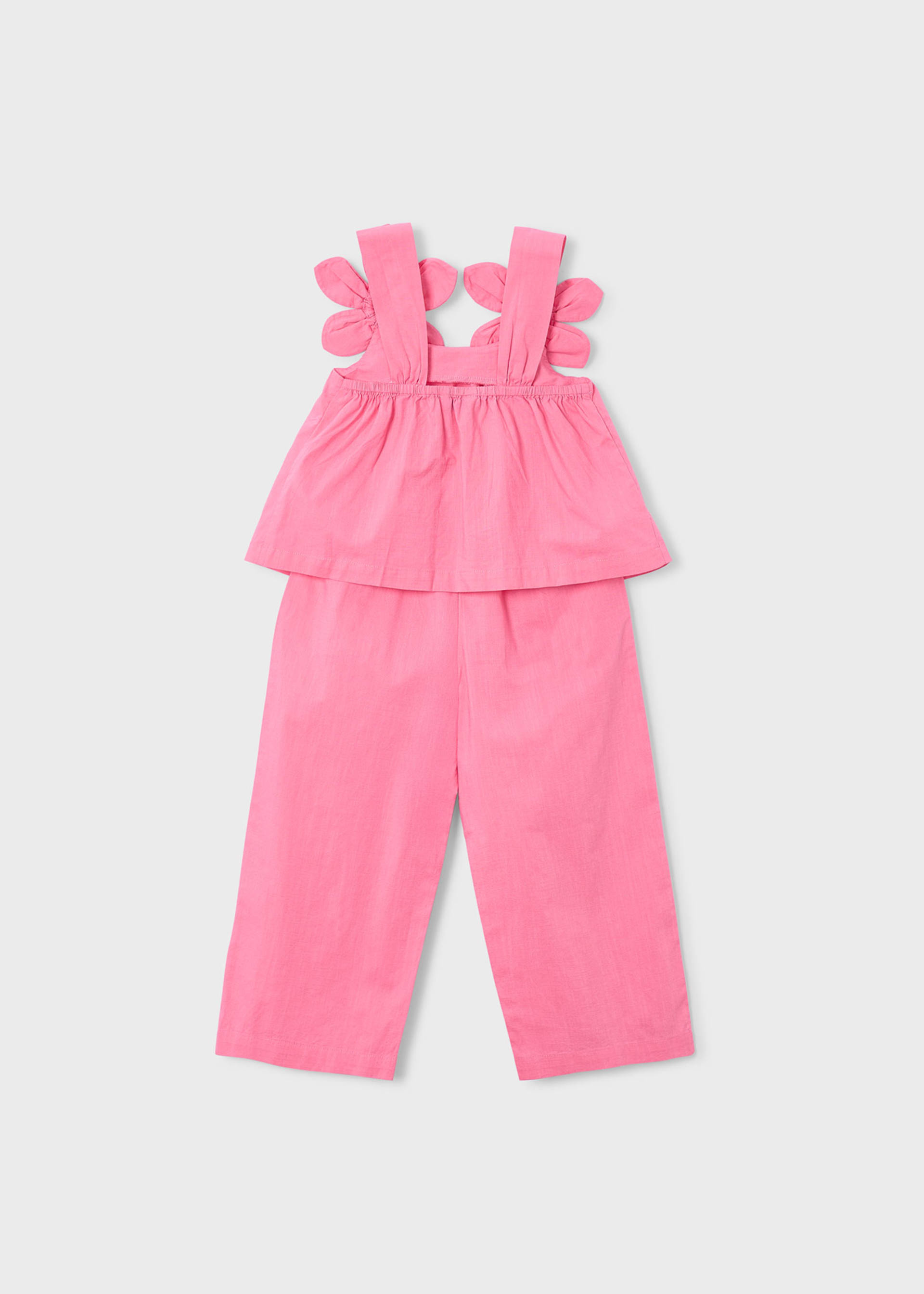 Conjunto pantalón largo y blusa flores niña