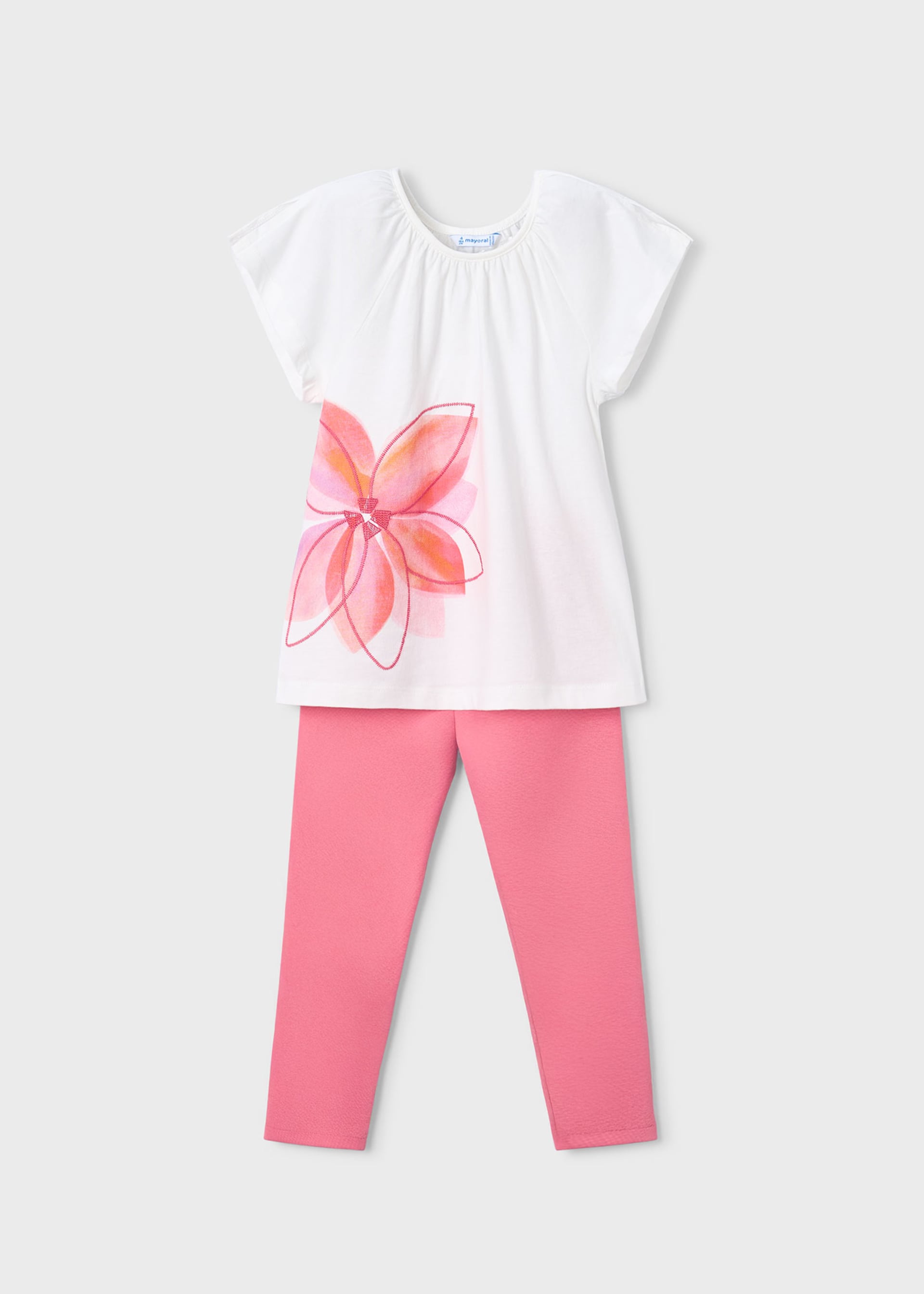 Conjunto leggings y playera flor niña