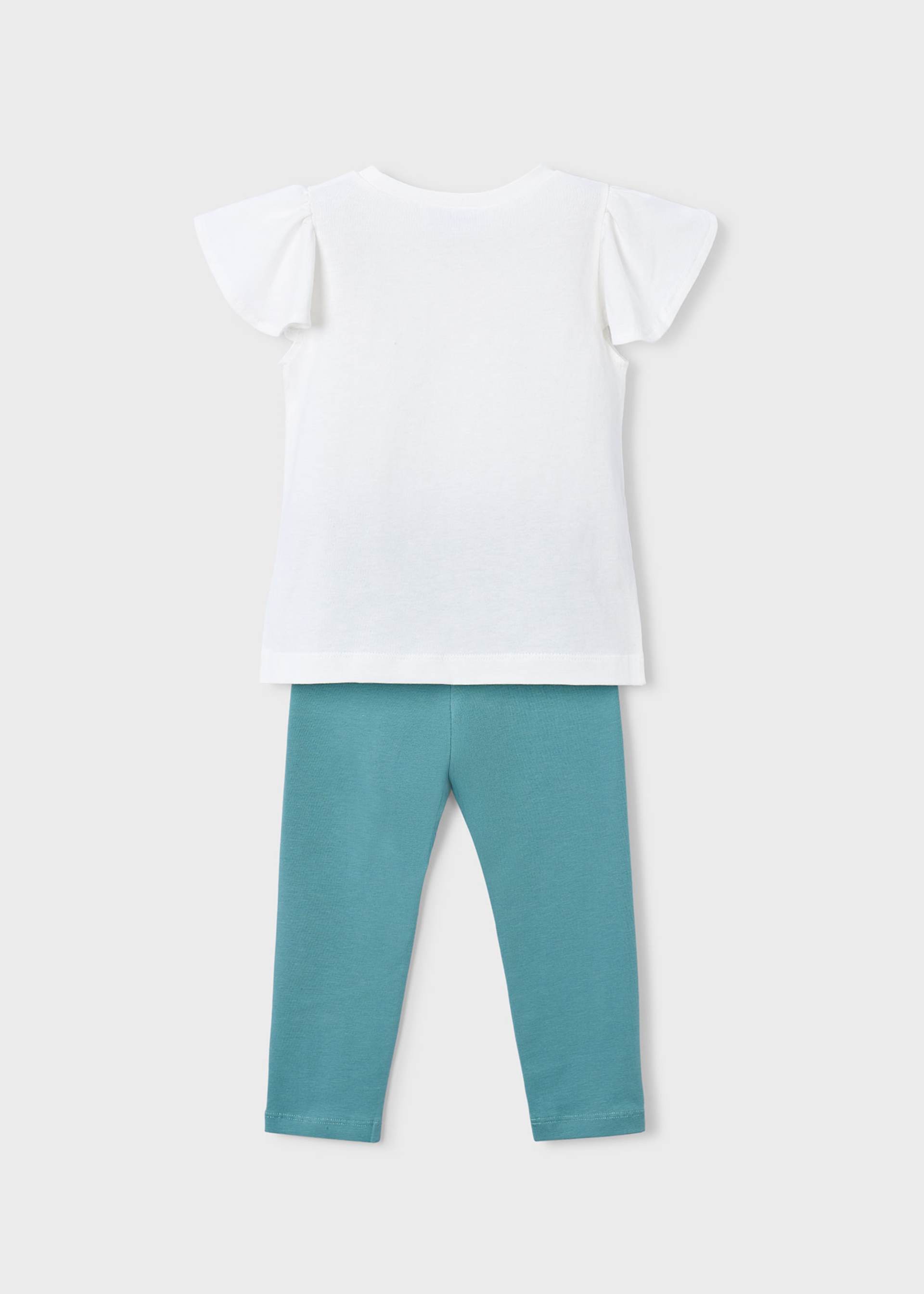 Girl Leggings and Doll Graphic T-shirt Set