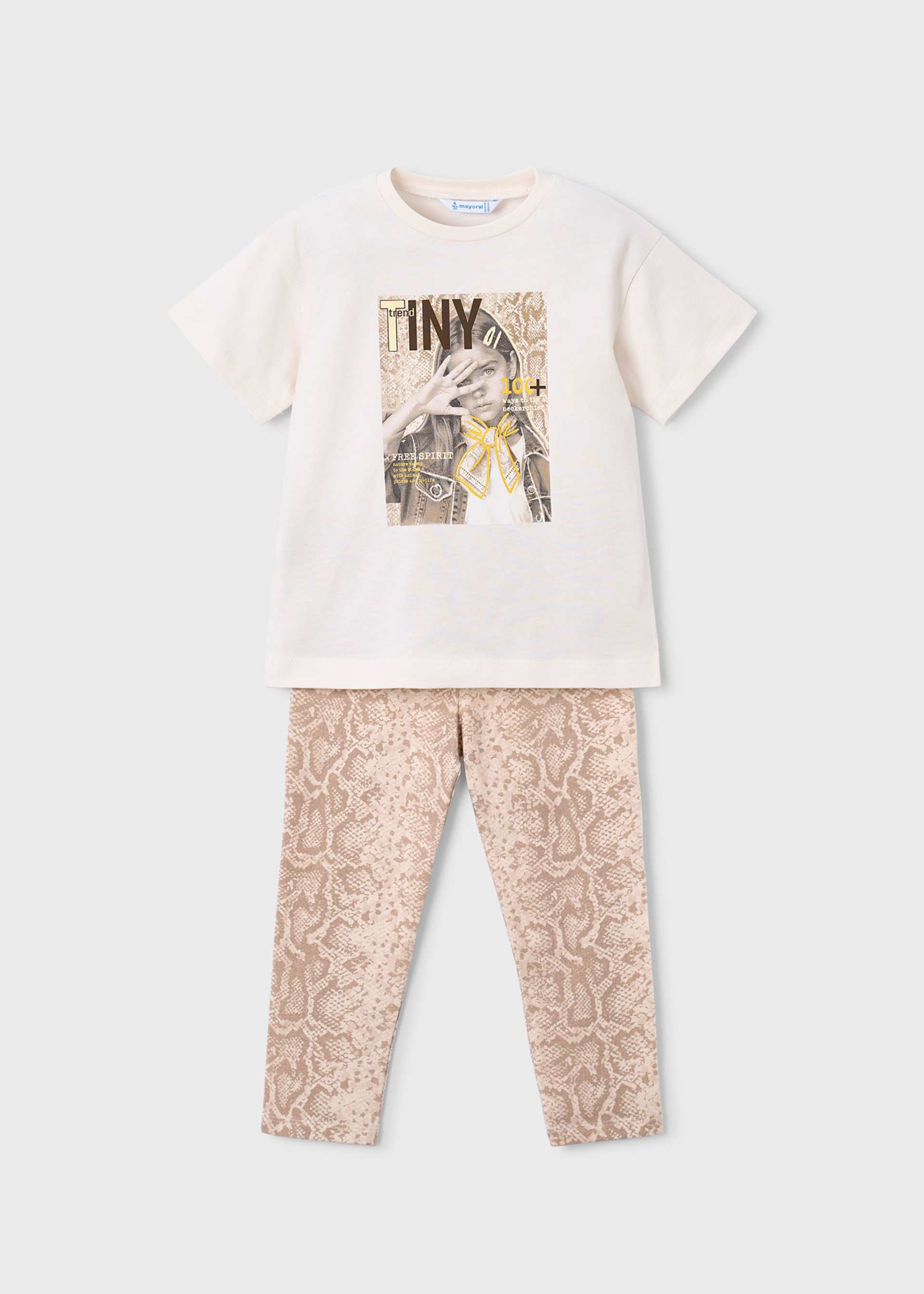 Printed leggings and T-shirt set for girls