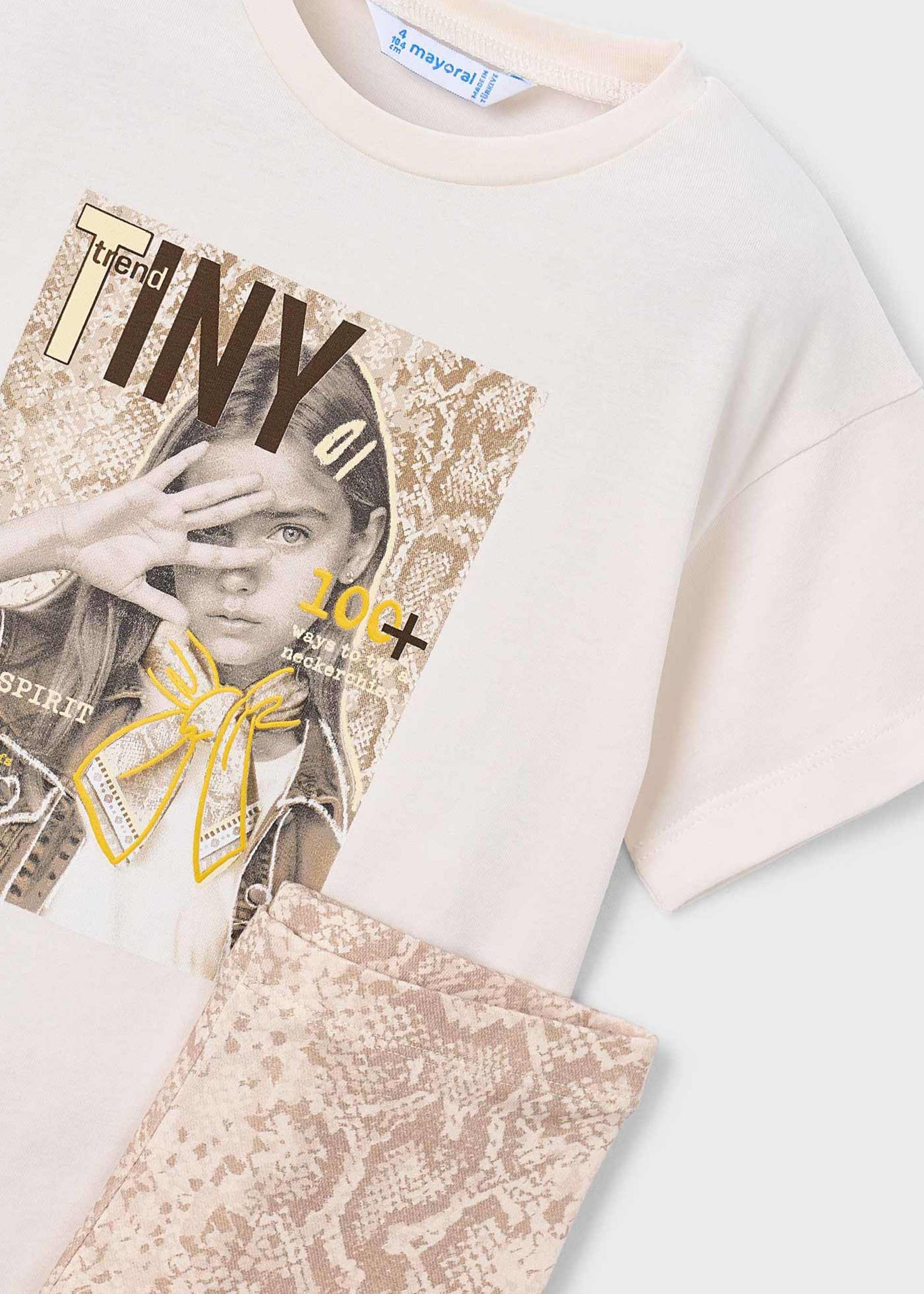 Printed leggings and T-shirt set for girls