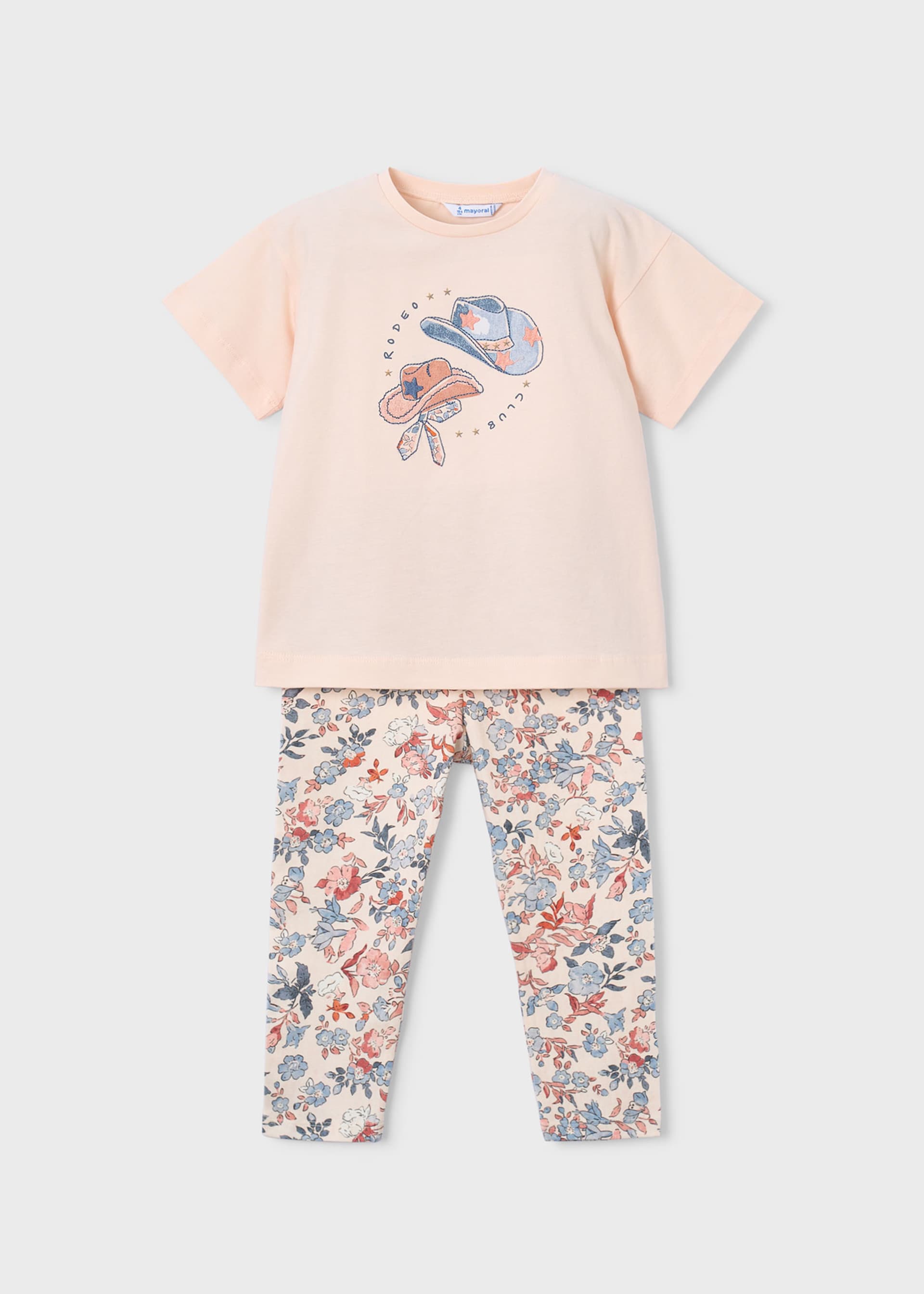 Completo leggings stampato e maglietta bambina