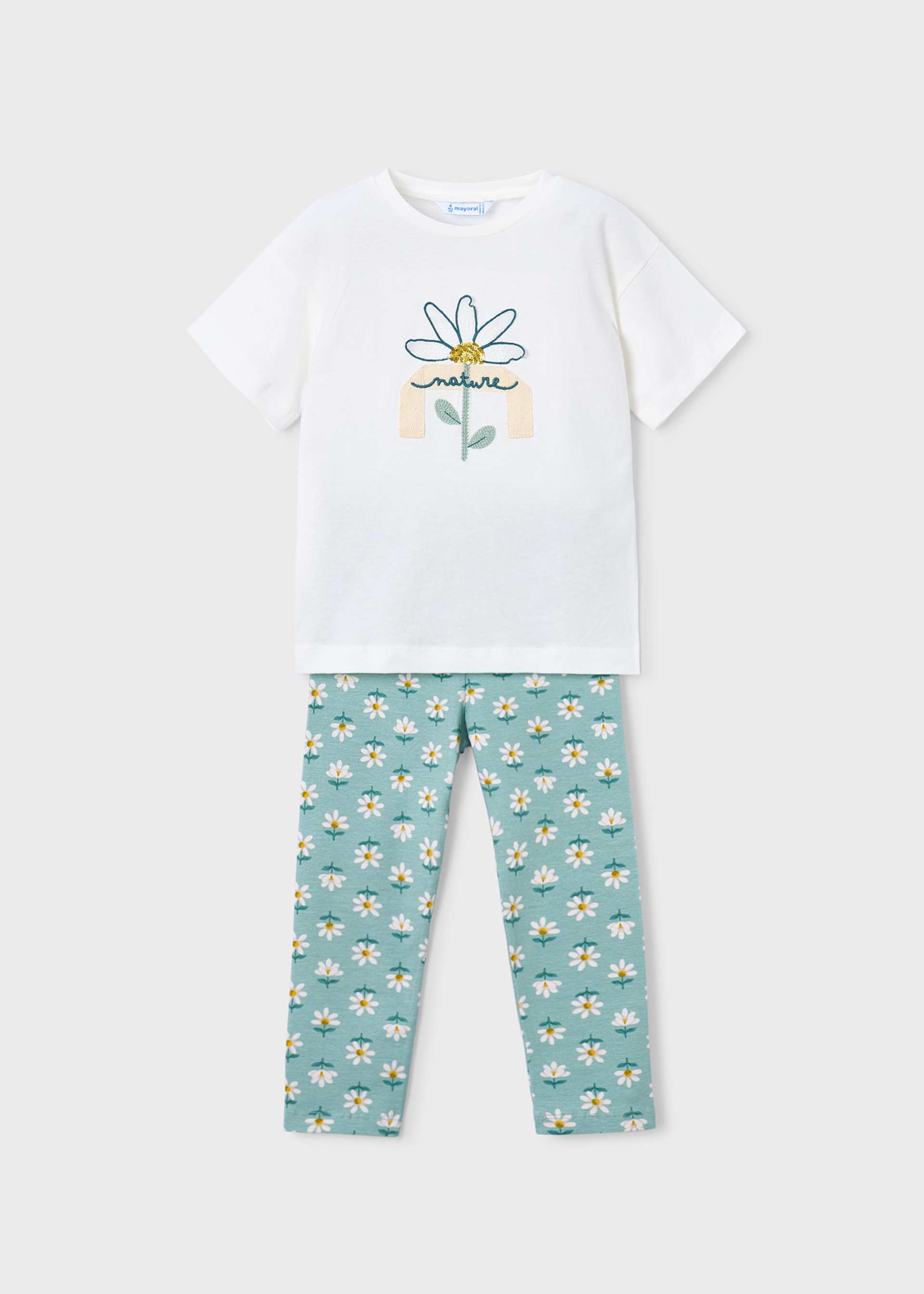 Completo leggings stampato e maglietta bambina