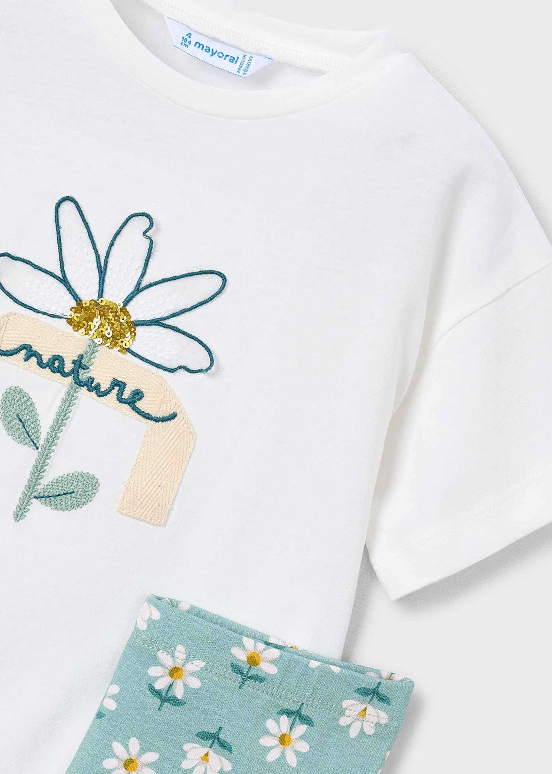 Printed leggings and T-shirt set for girls