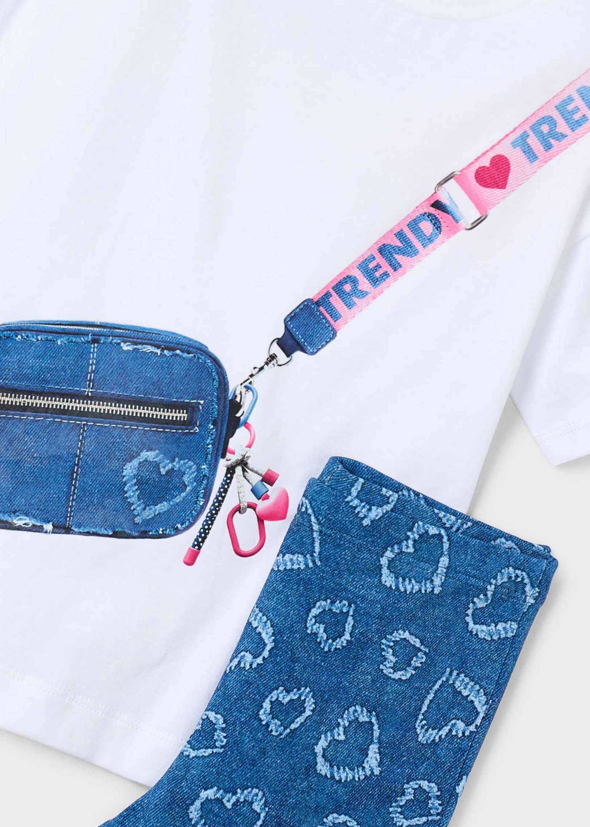 Conjunto legging estampado y camiseta niña