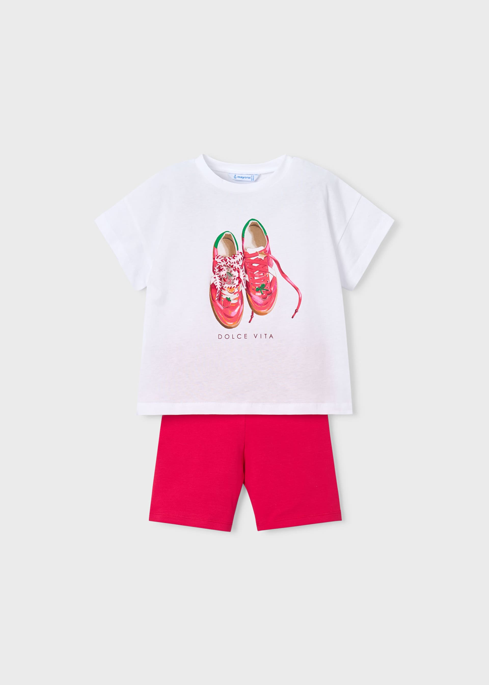 Girls' cycling leggings and T-shirt set