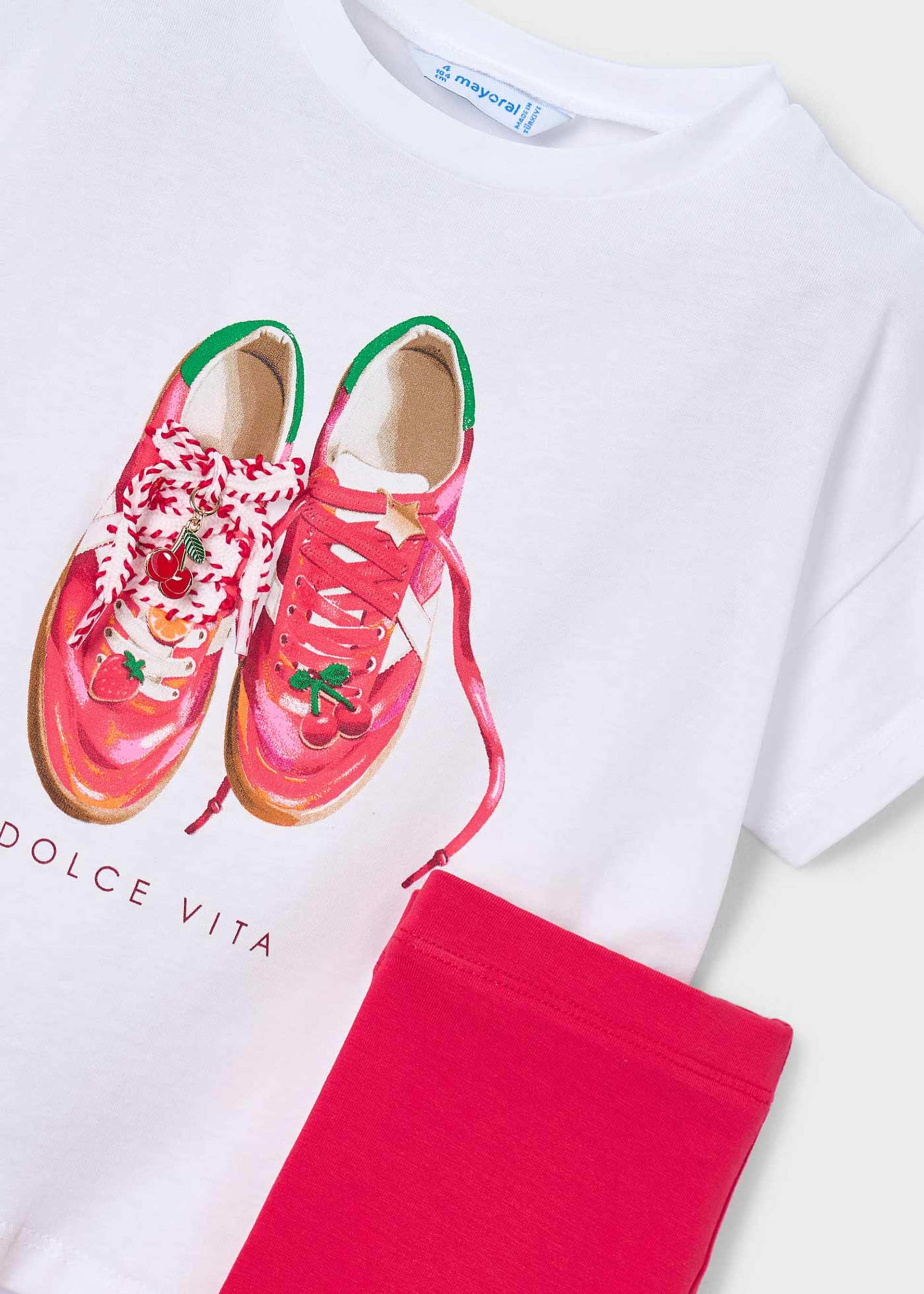 Set Radler-Leggings und T-Shirt Mädchen