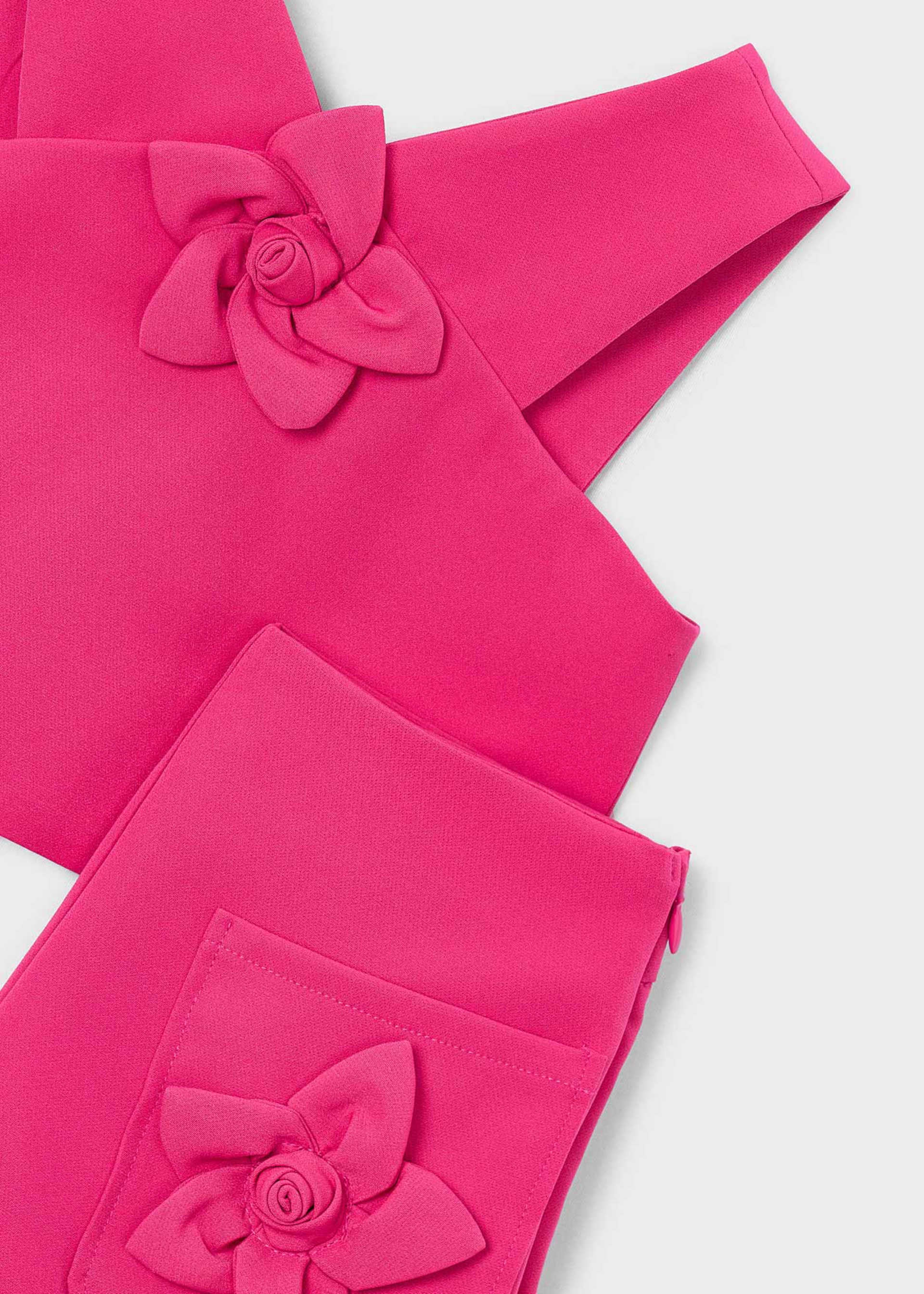 Conjunto pantalón corto y top flor niña