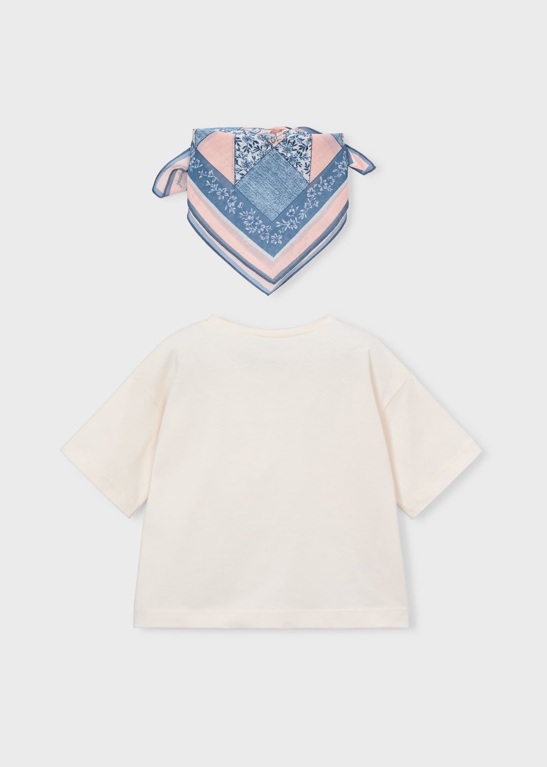 T-Shirt mit Tuch Printmotiv Mädchen