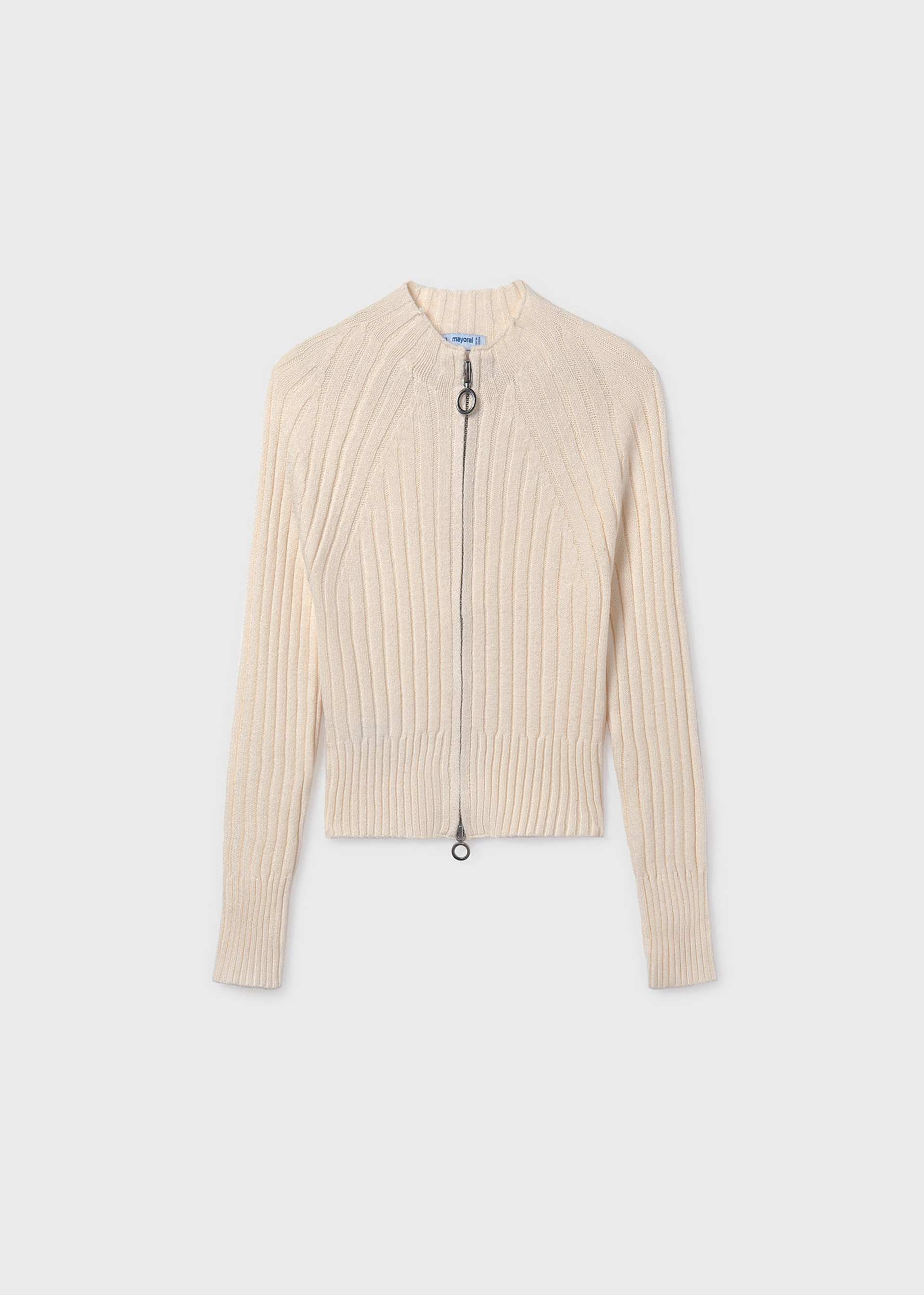 Girl Zip Up Knit Sweater