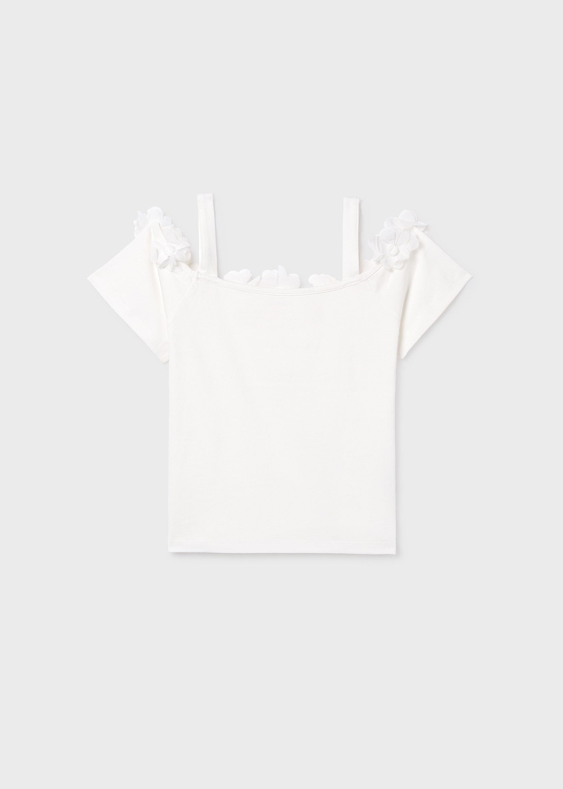 Girl Flower Applique T-shirt