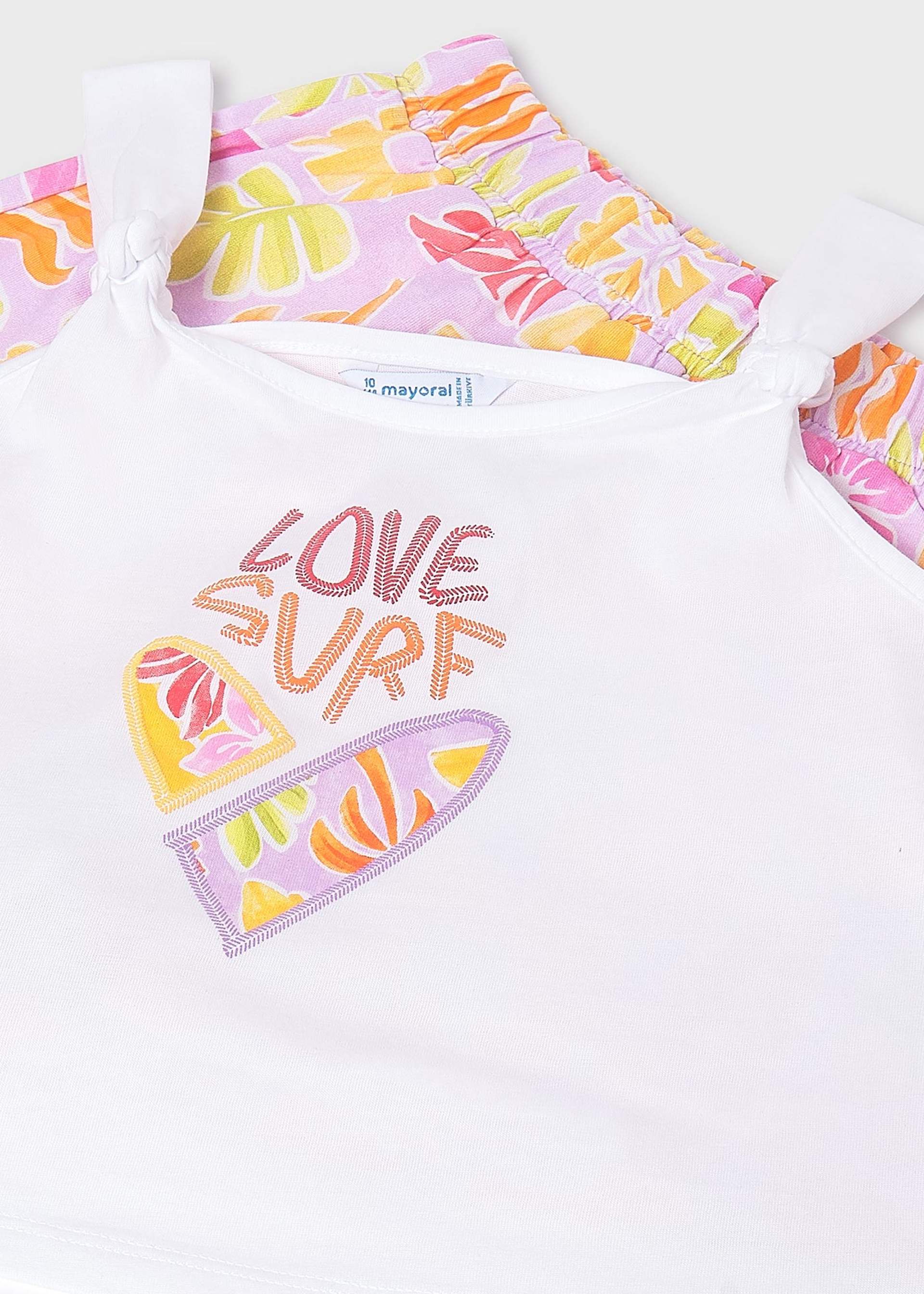 Girls' printed T-shirt and shorts set