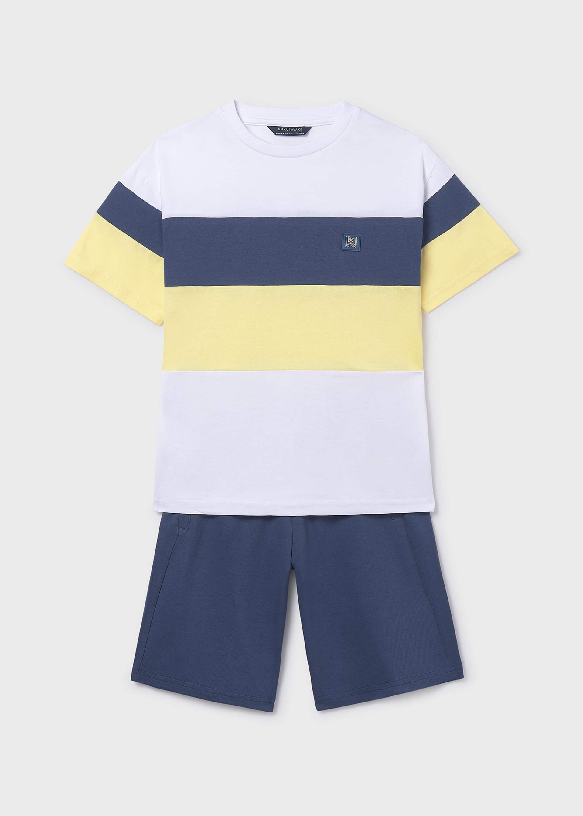 Conjunto bermuda y playera bloques chico