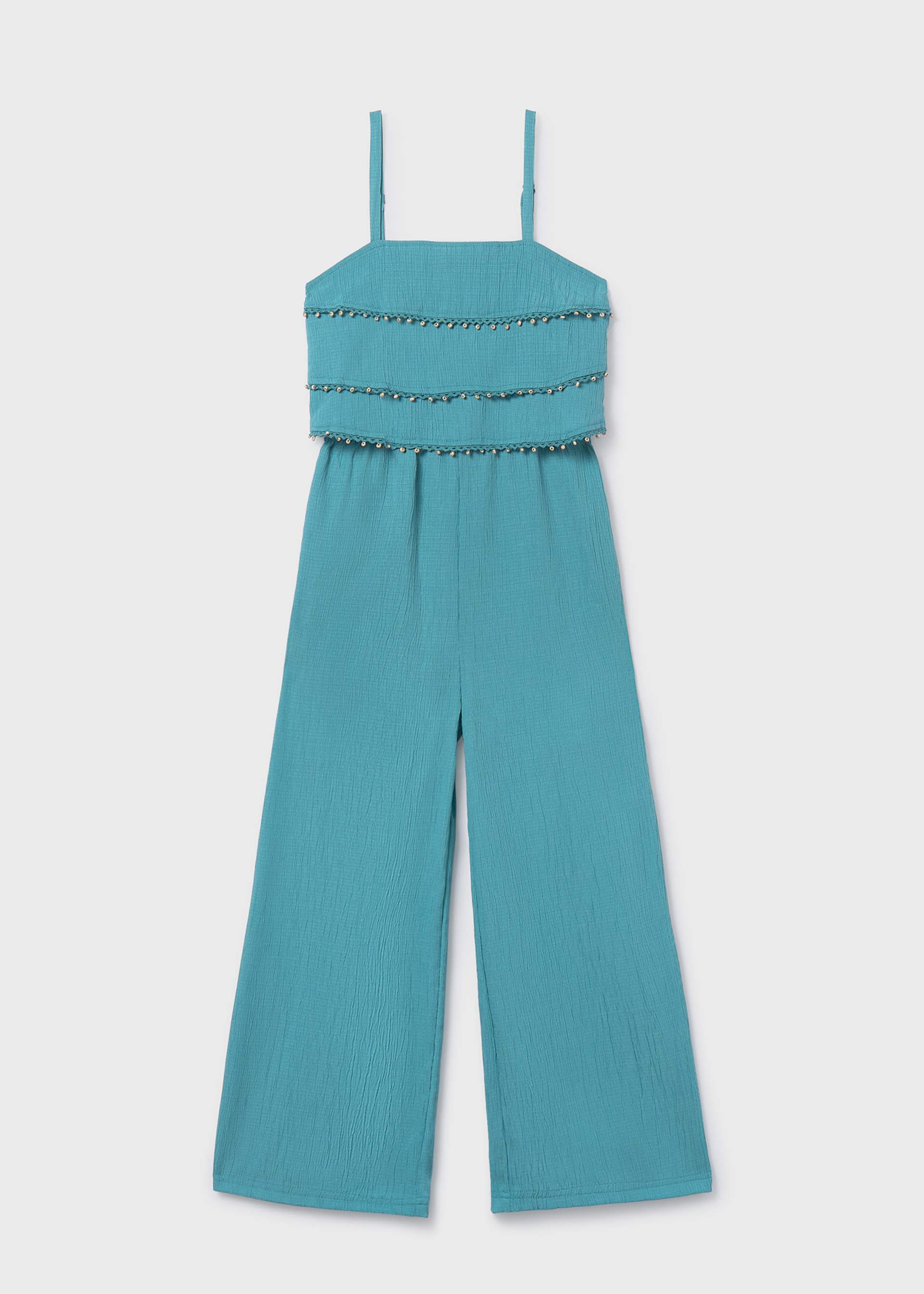 Long ruffled jumpsuit for girls