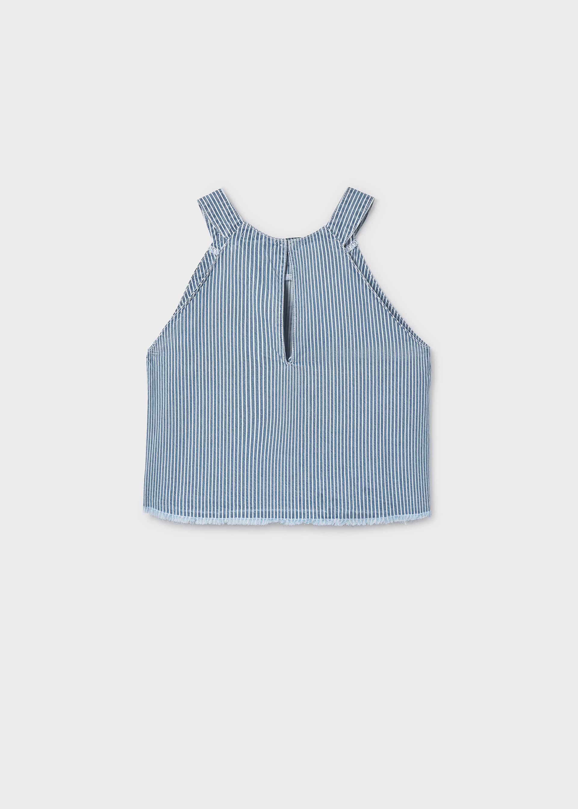 Girls' striped denim top
