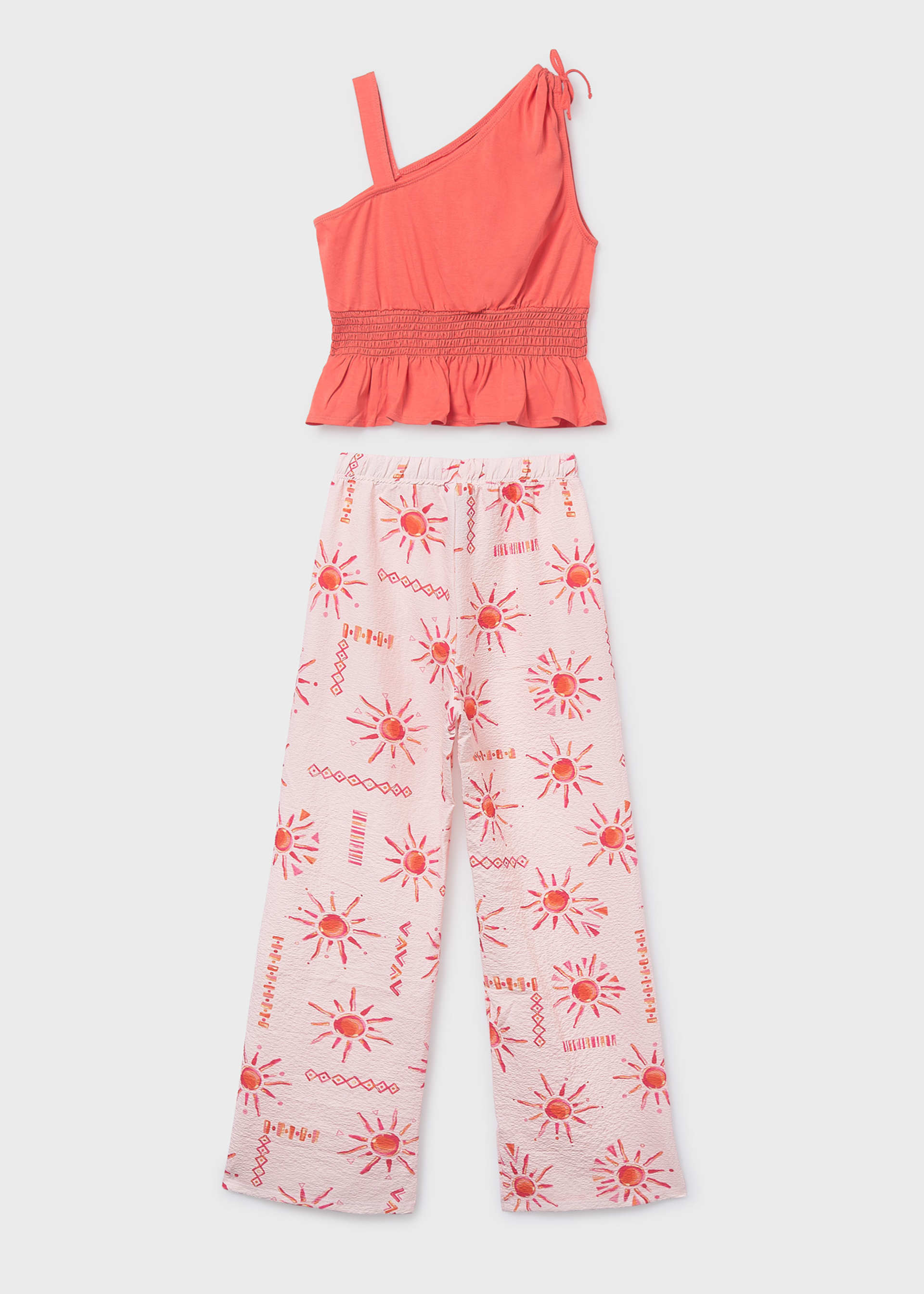Set cu pantaloni lungi cu imprimeu fata