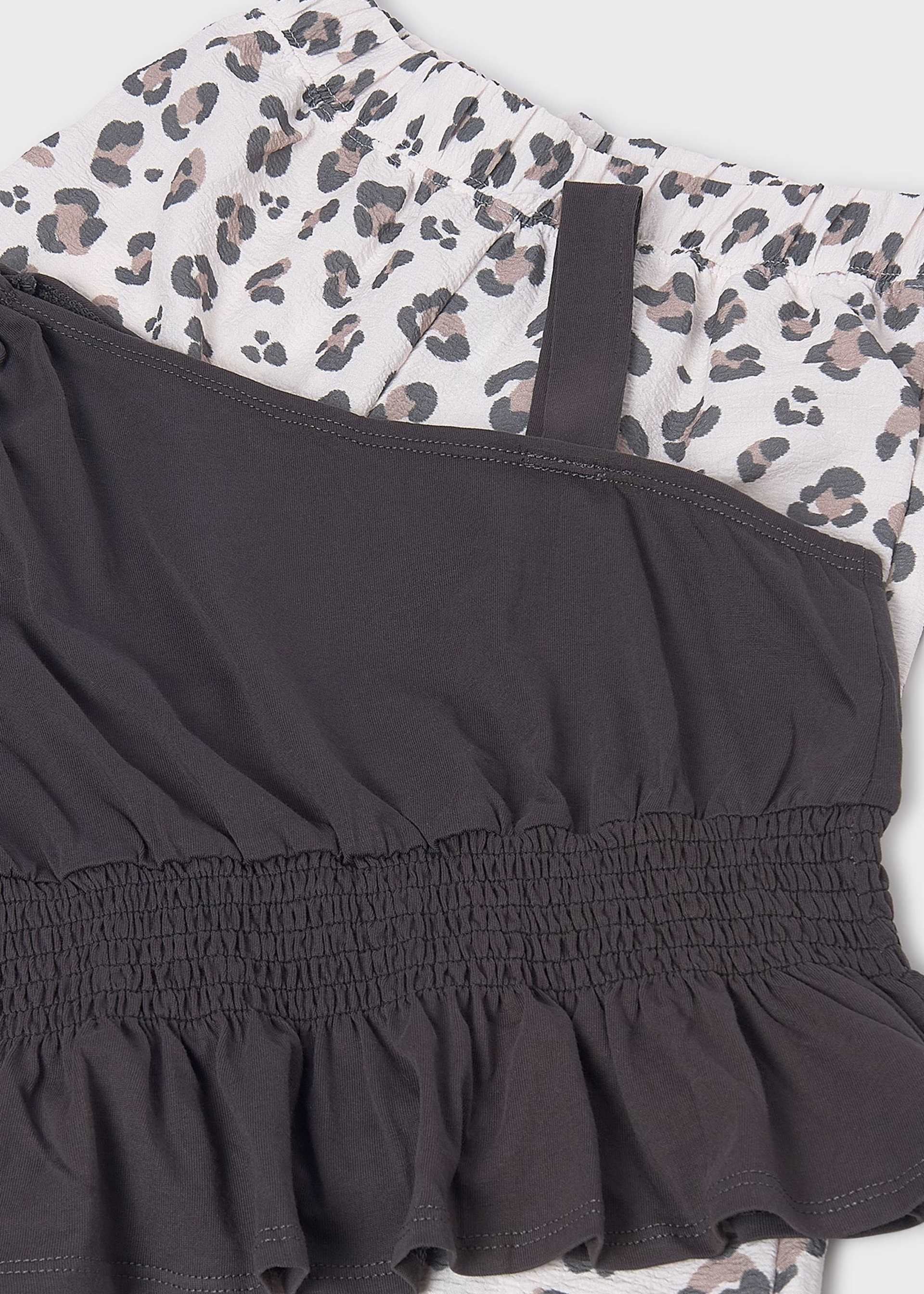 Completo pantalone stampato e top ragazza