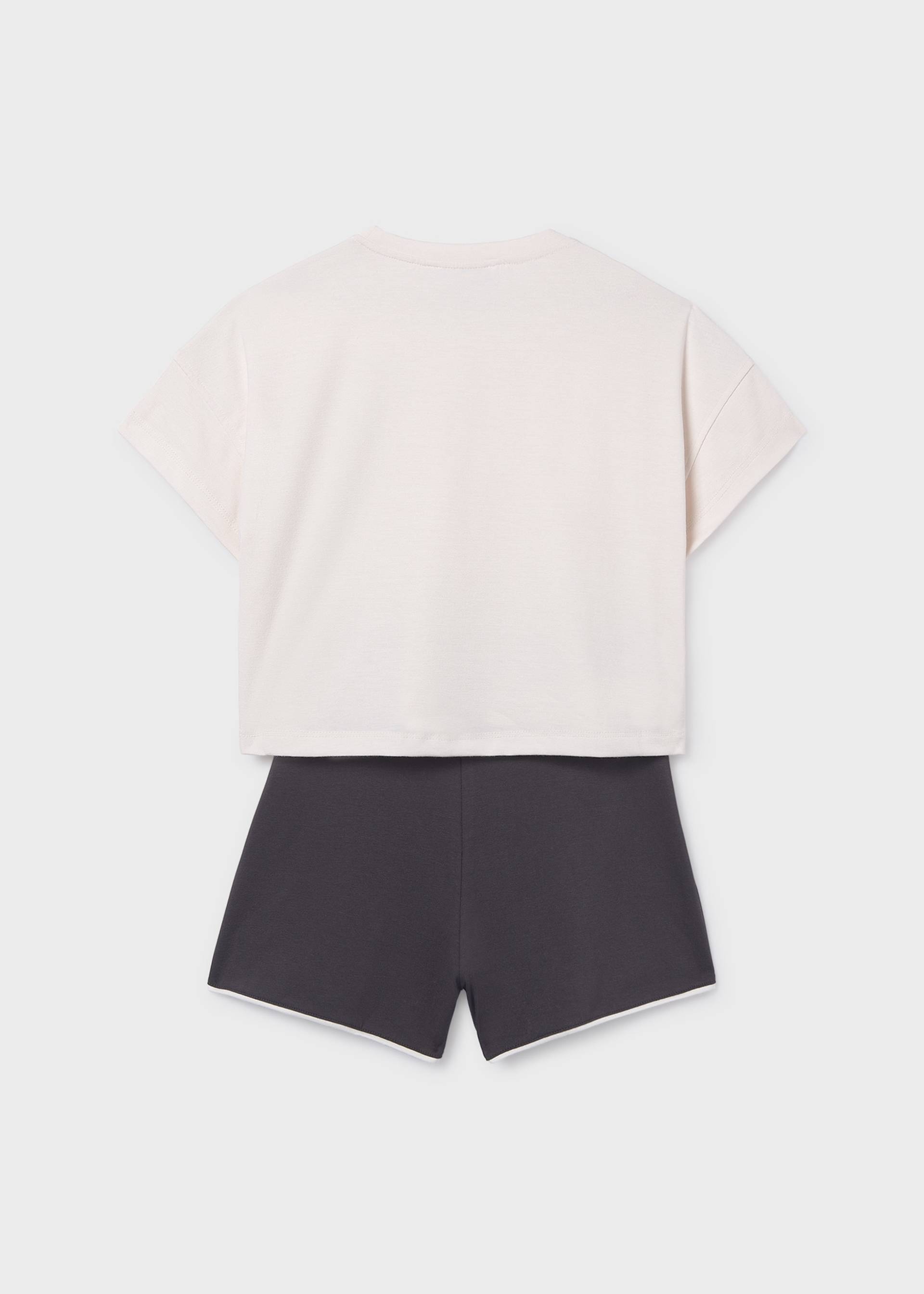 Ensemble short et t-shirt en maille fille