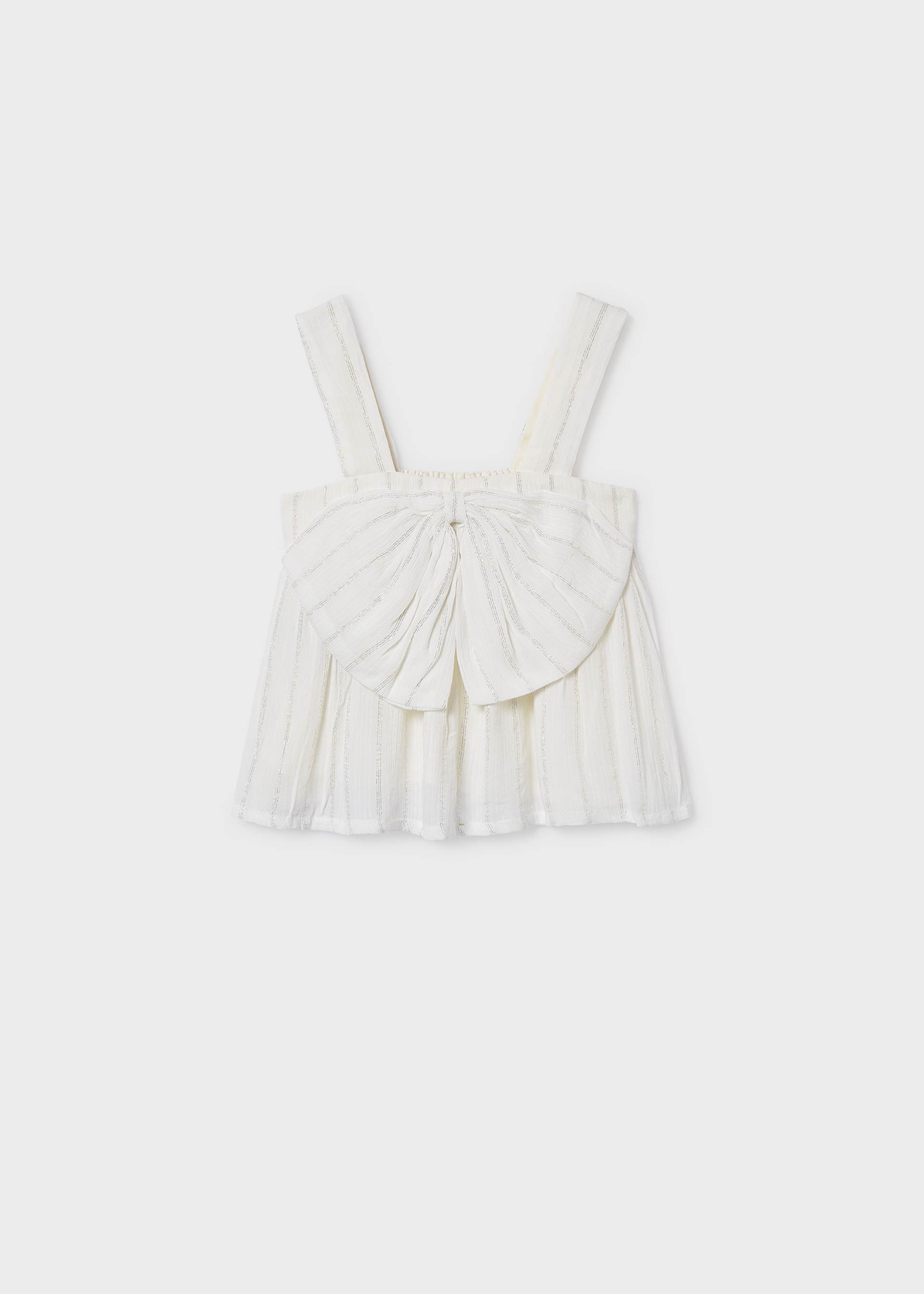 Top à fil métallisé nœud fille