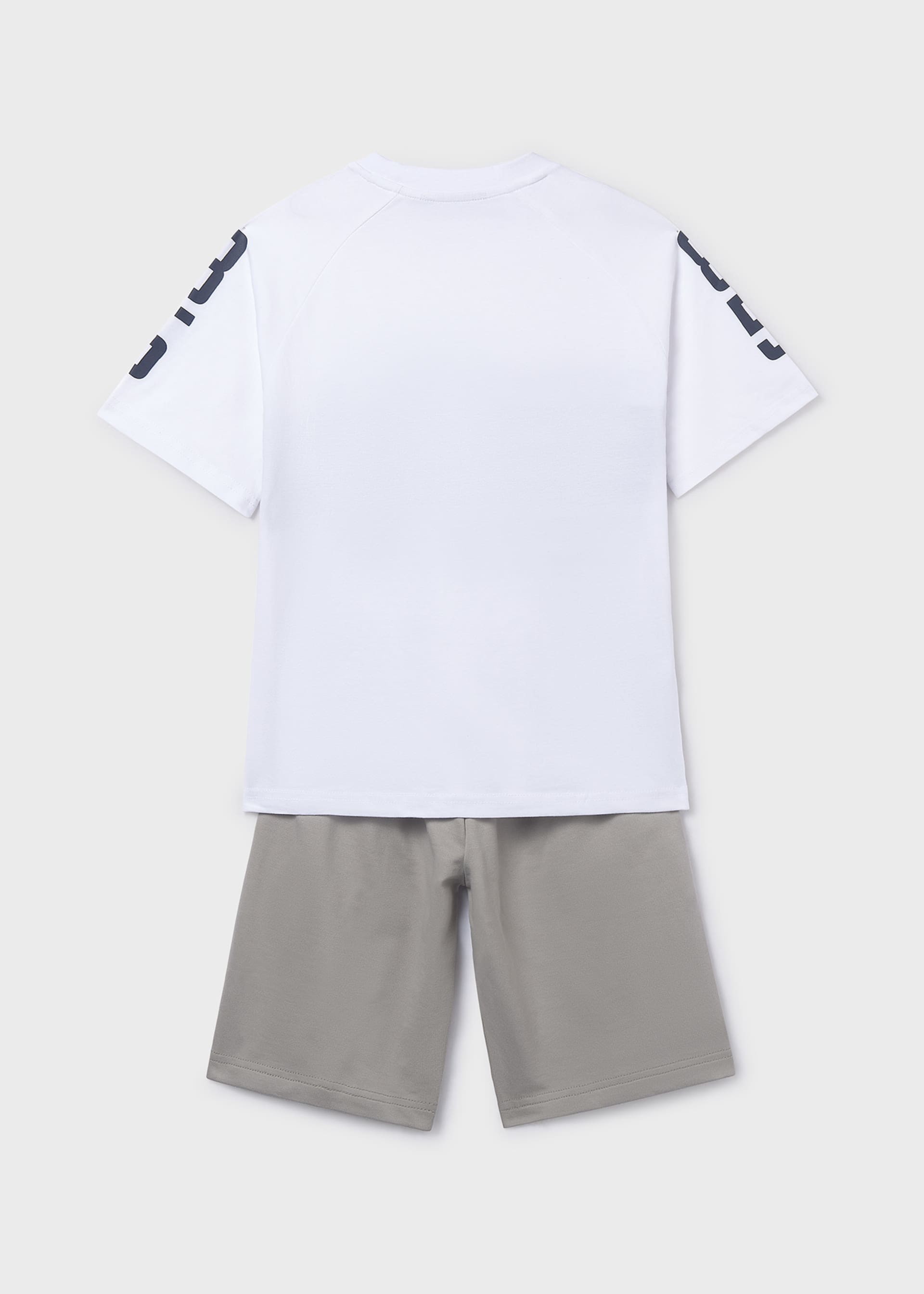 Set Bermudas und T-Shirt Blockstreifen Teenager Jungen