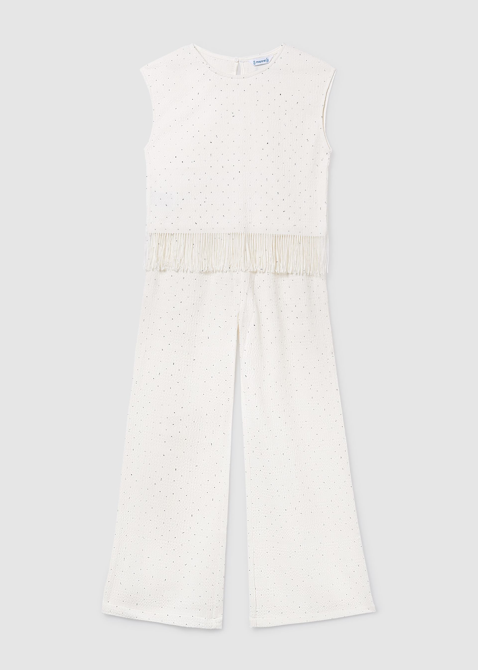 Conjunto pantalón largo strass y top chica