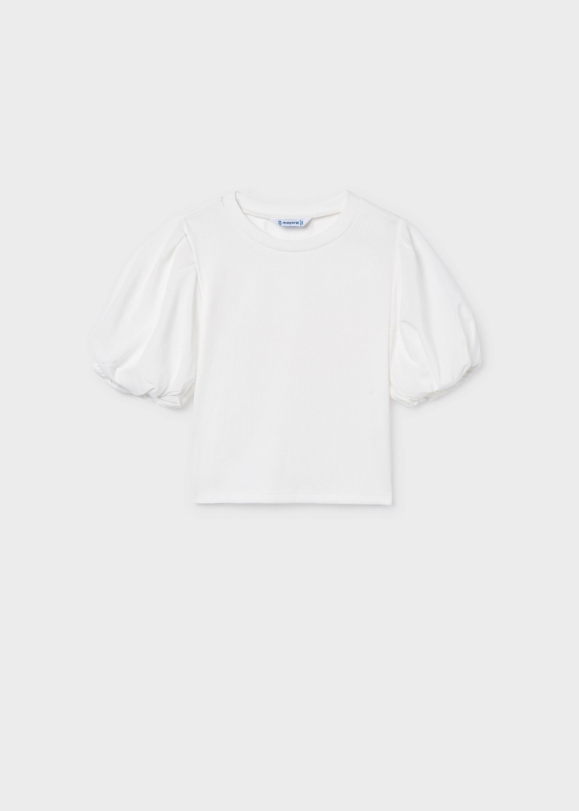 T-Shirt gerippt Puffärmeln Teenager Mädchen