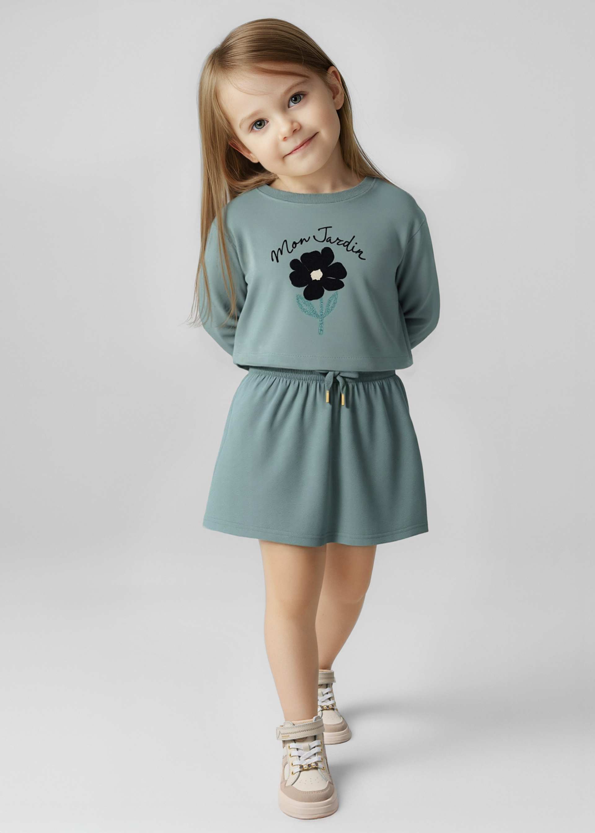 Vestito con felpa bambina