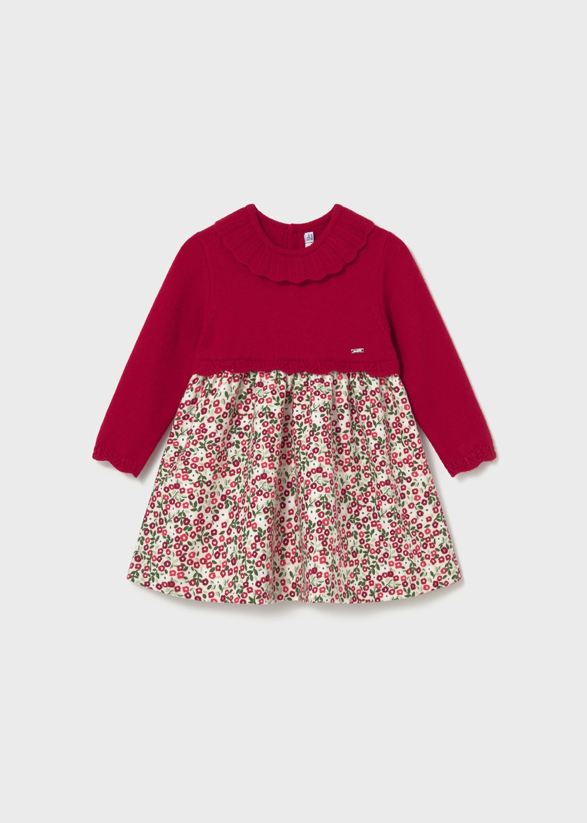 Vestido tricotosa y flores bebé