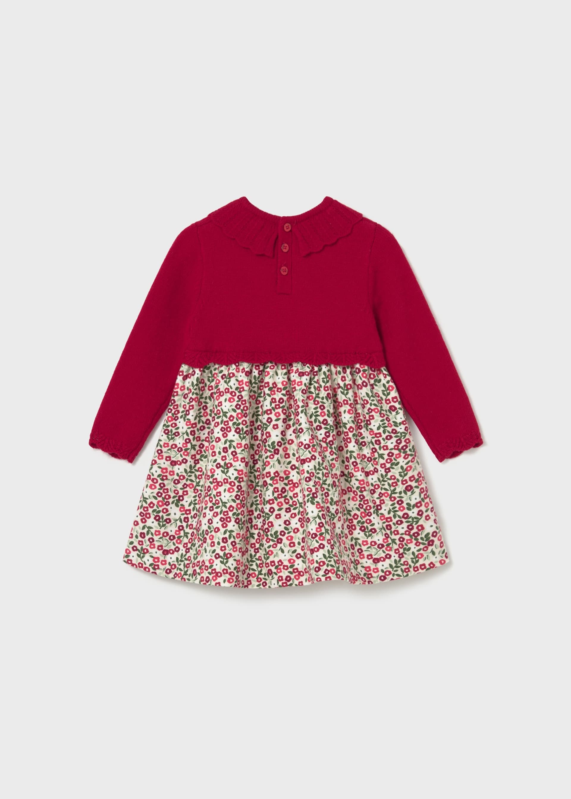 Vestido tricotosa y flores bebé