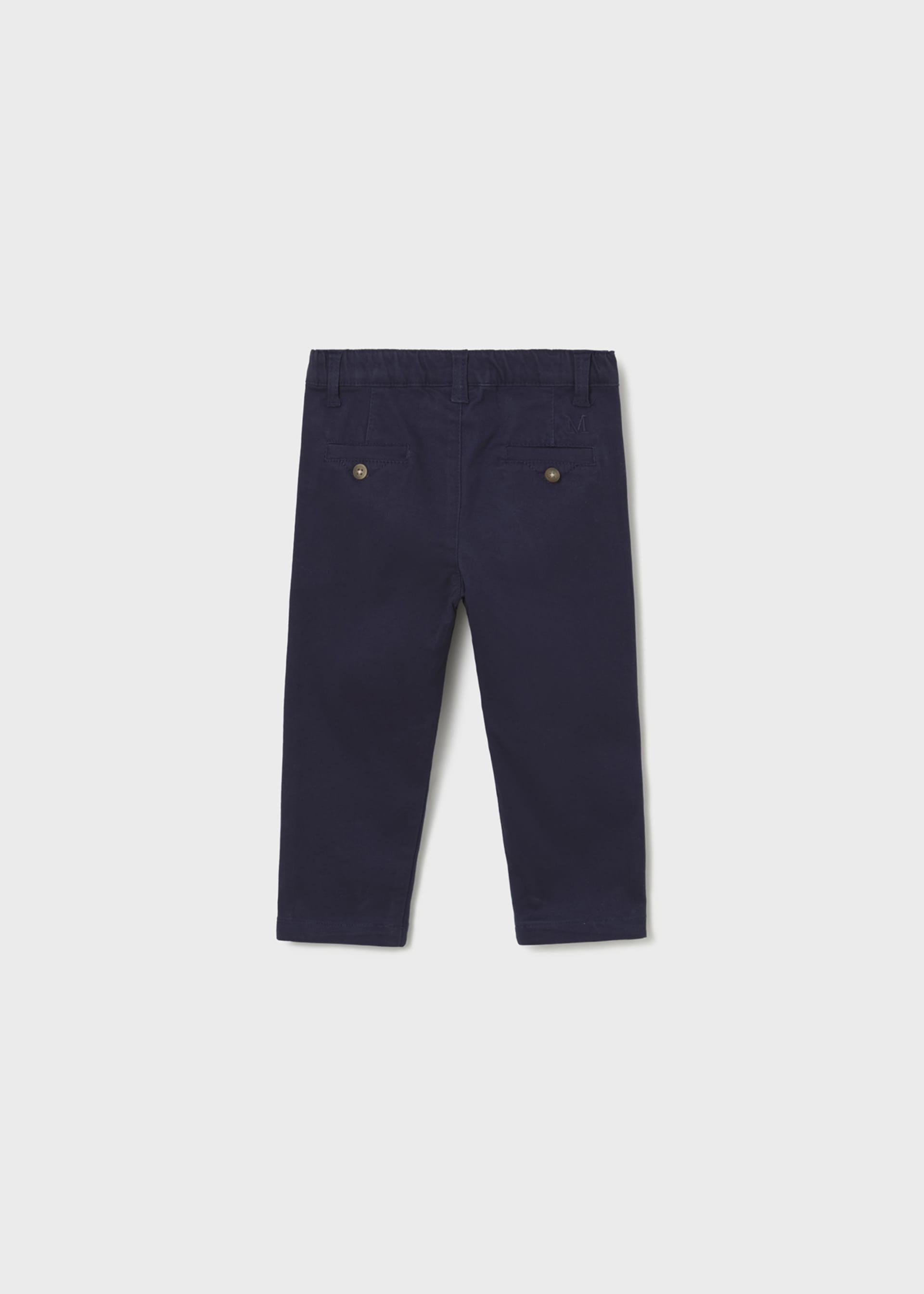 Regular fit long piqué trousers