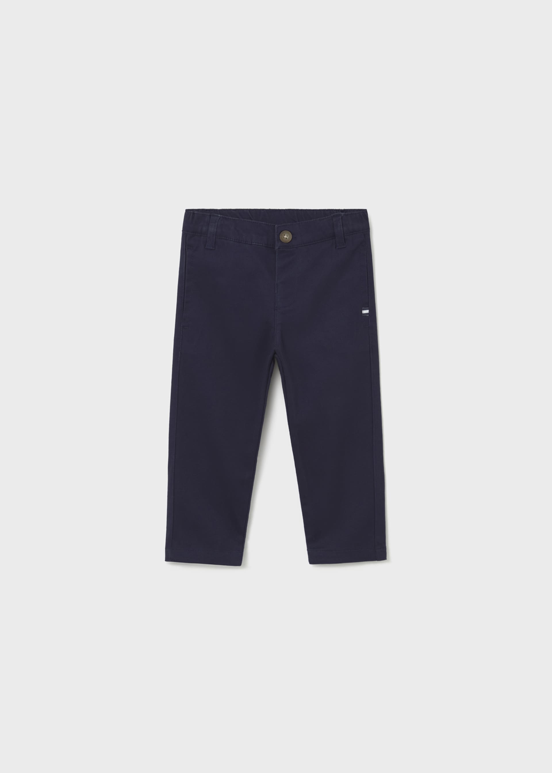 Regular fit long piqué trousers