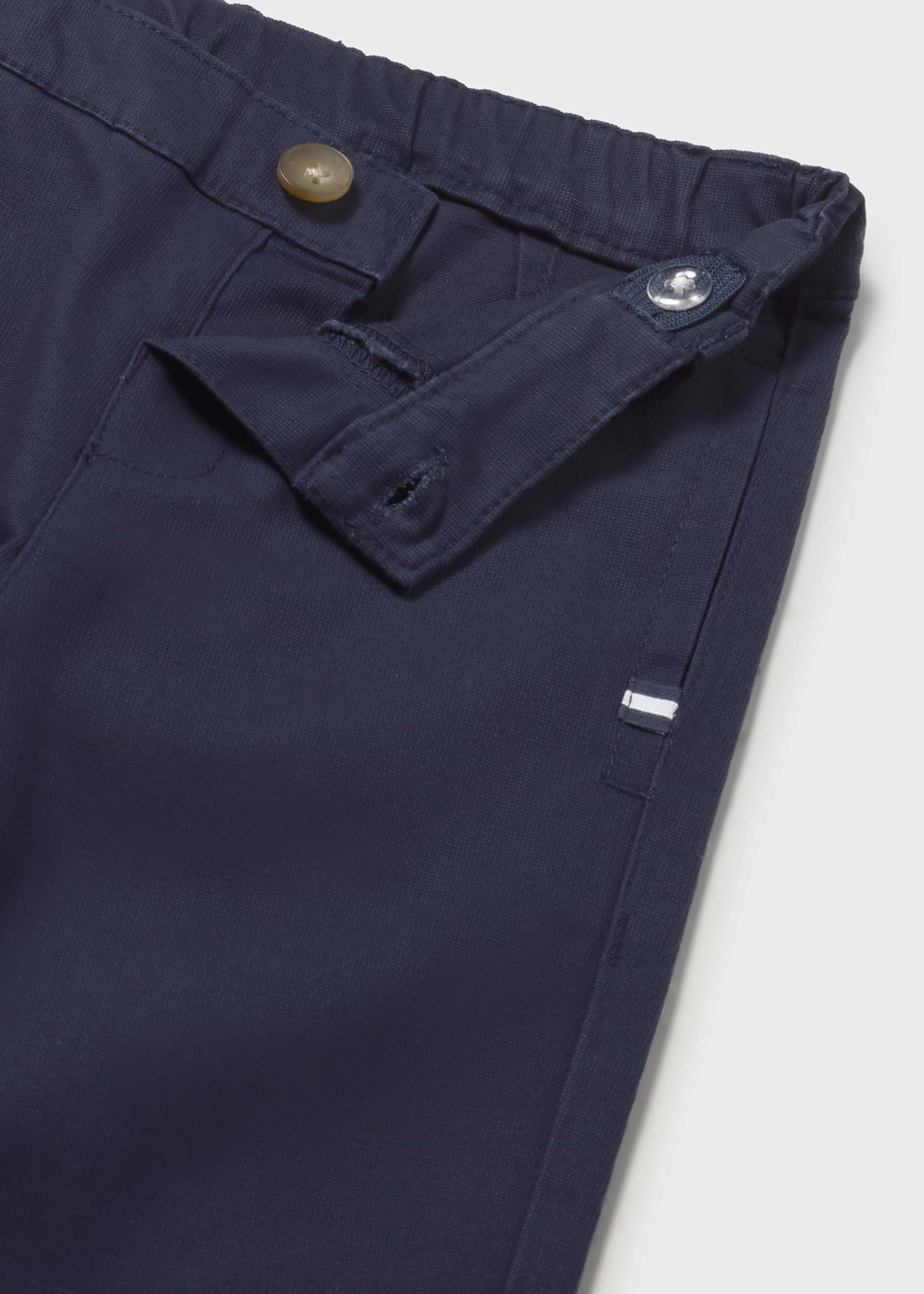 Regular fit long piqué trousers