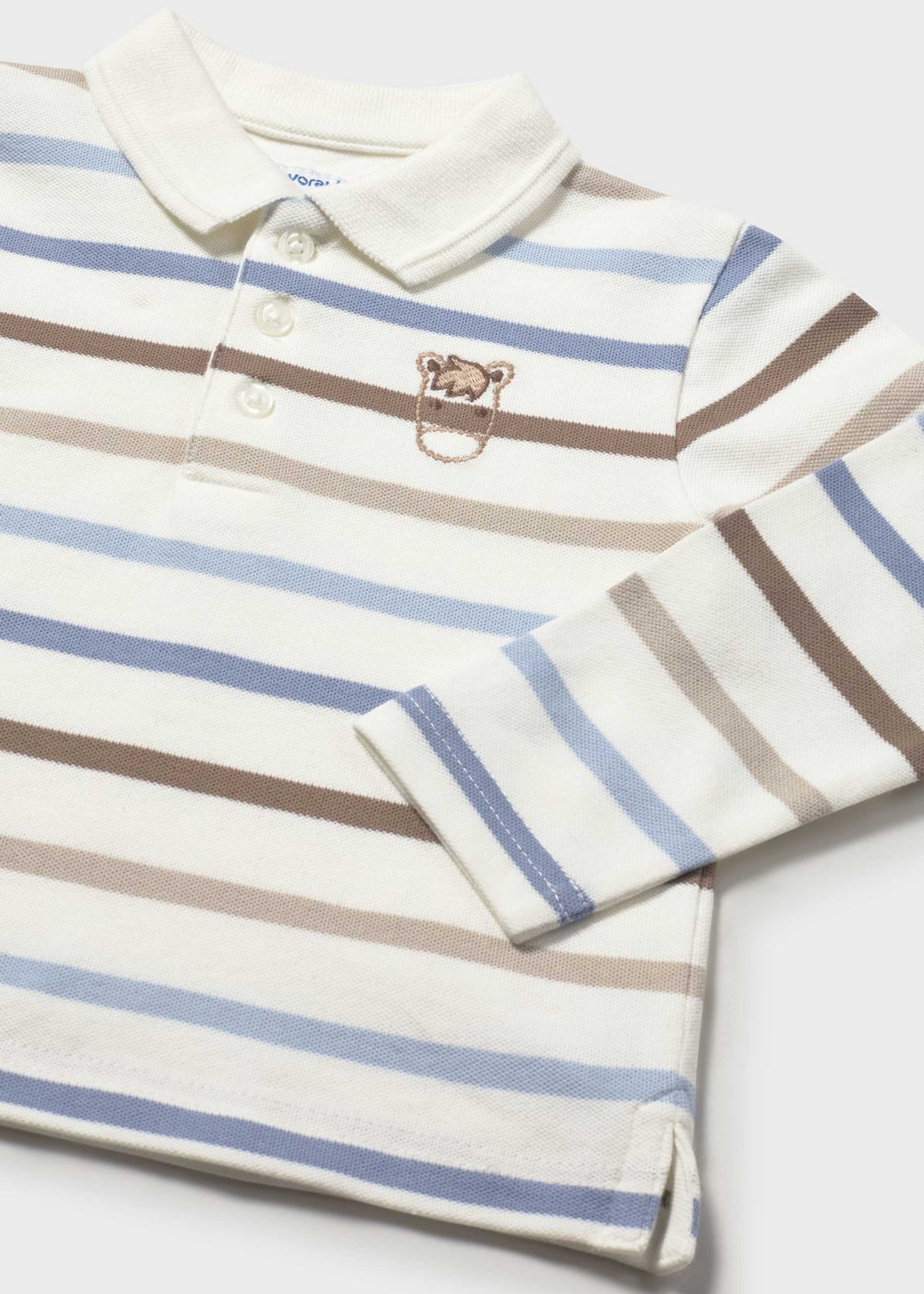 Striped pique polo shirt