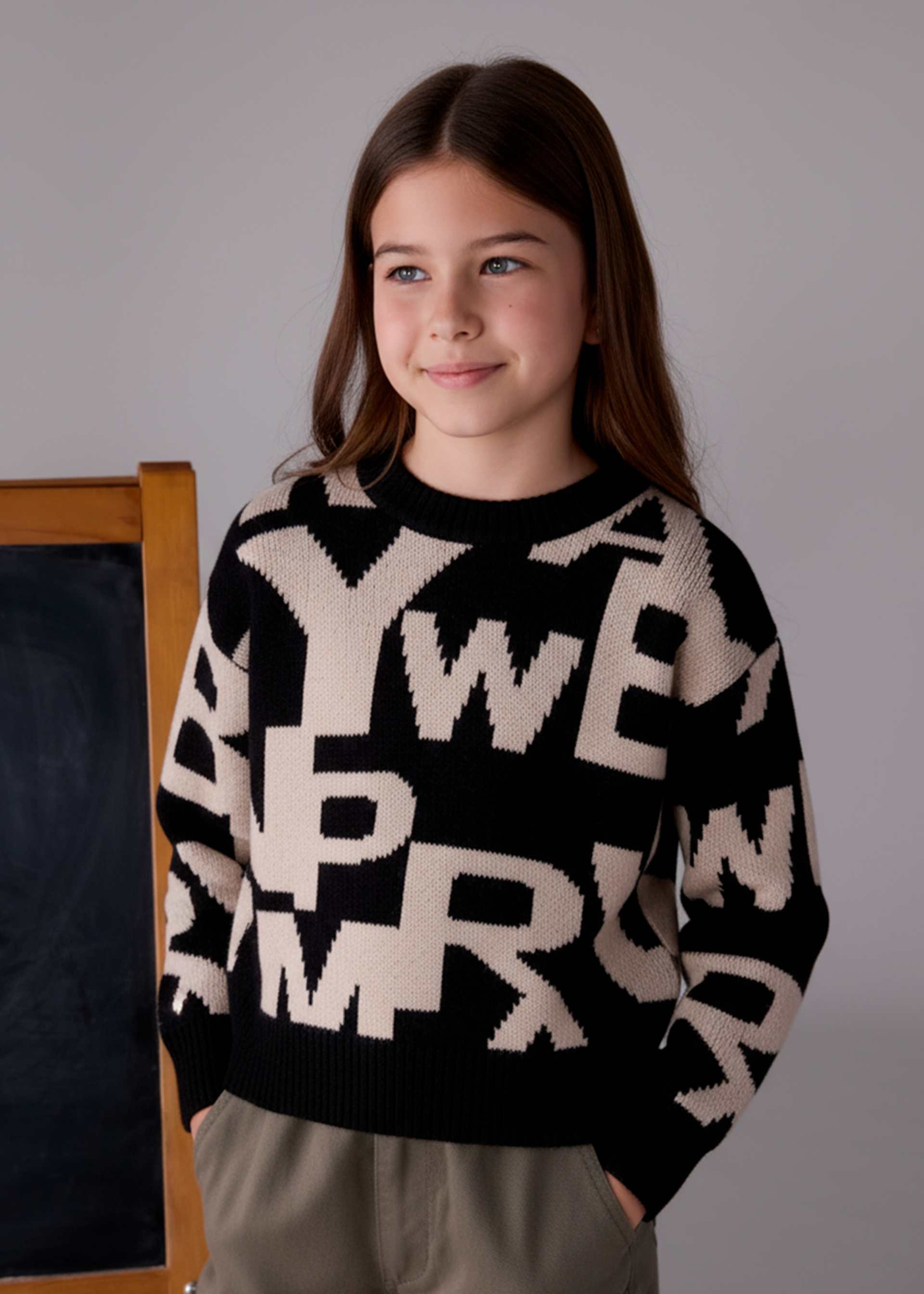 Sweter żakardowy dla dziewczynki