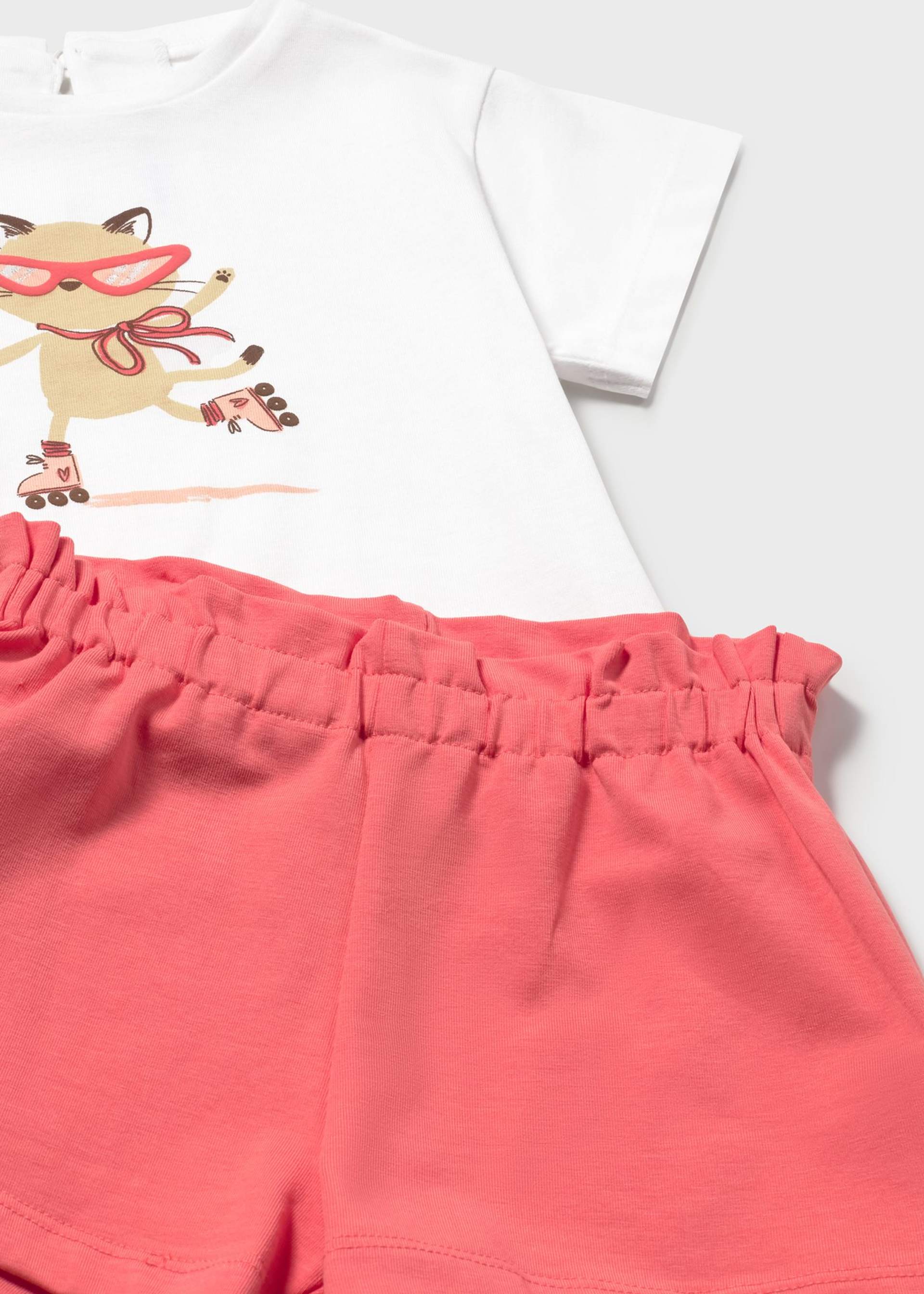 Completo 3 pezzi con pantaloncino neonata