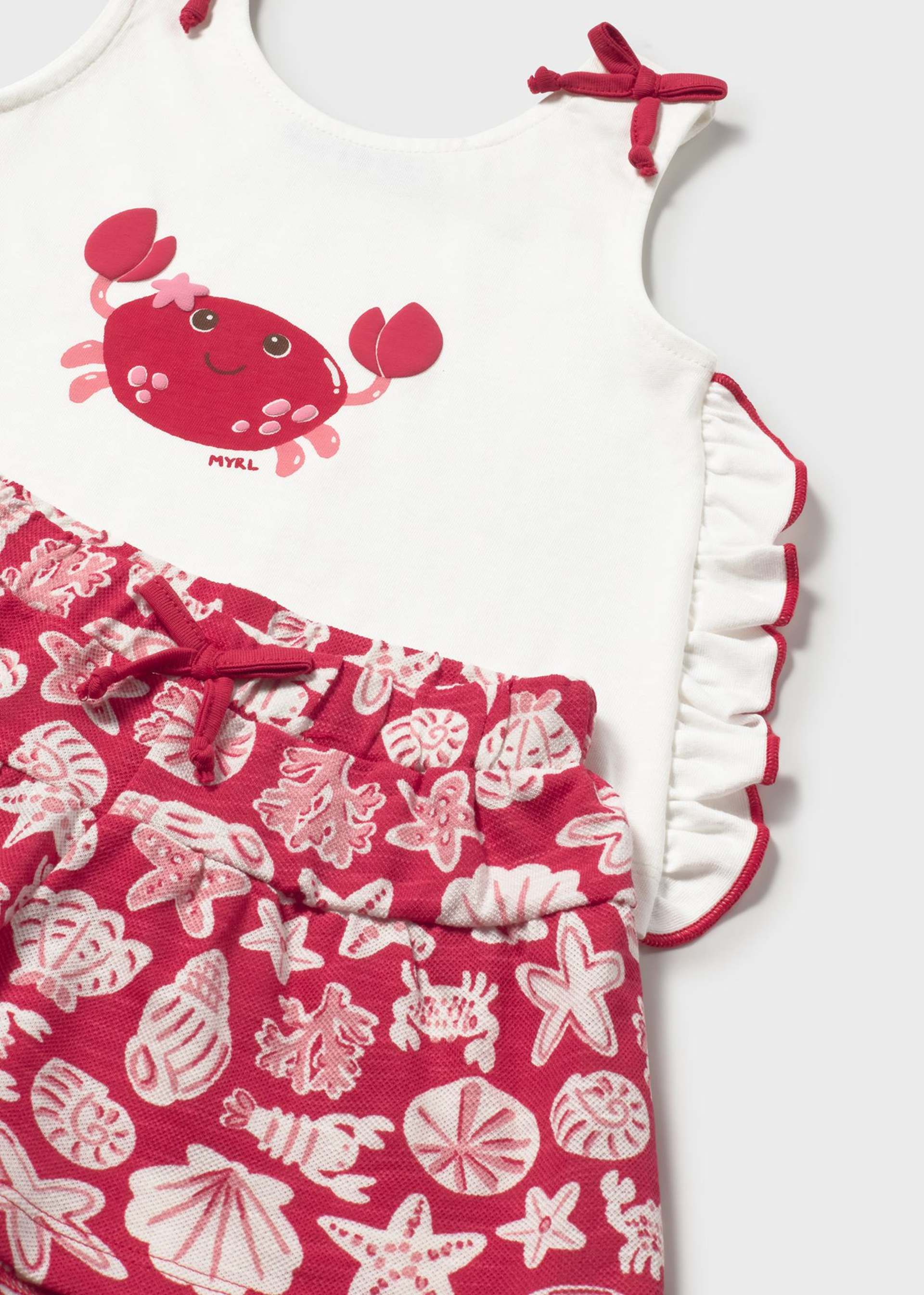 Conjunto short estampado y playera bebé