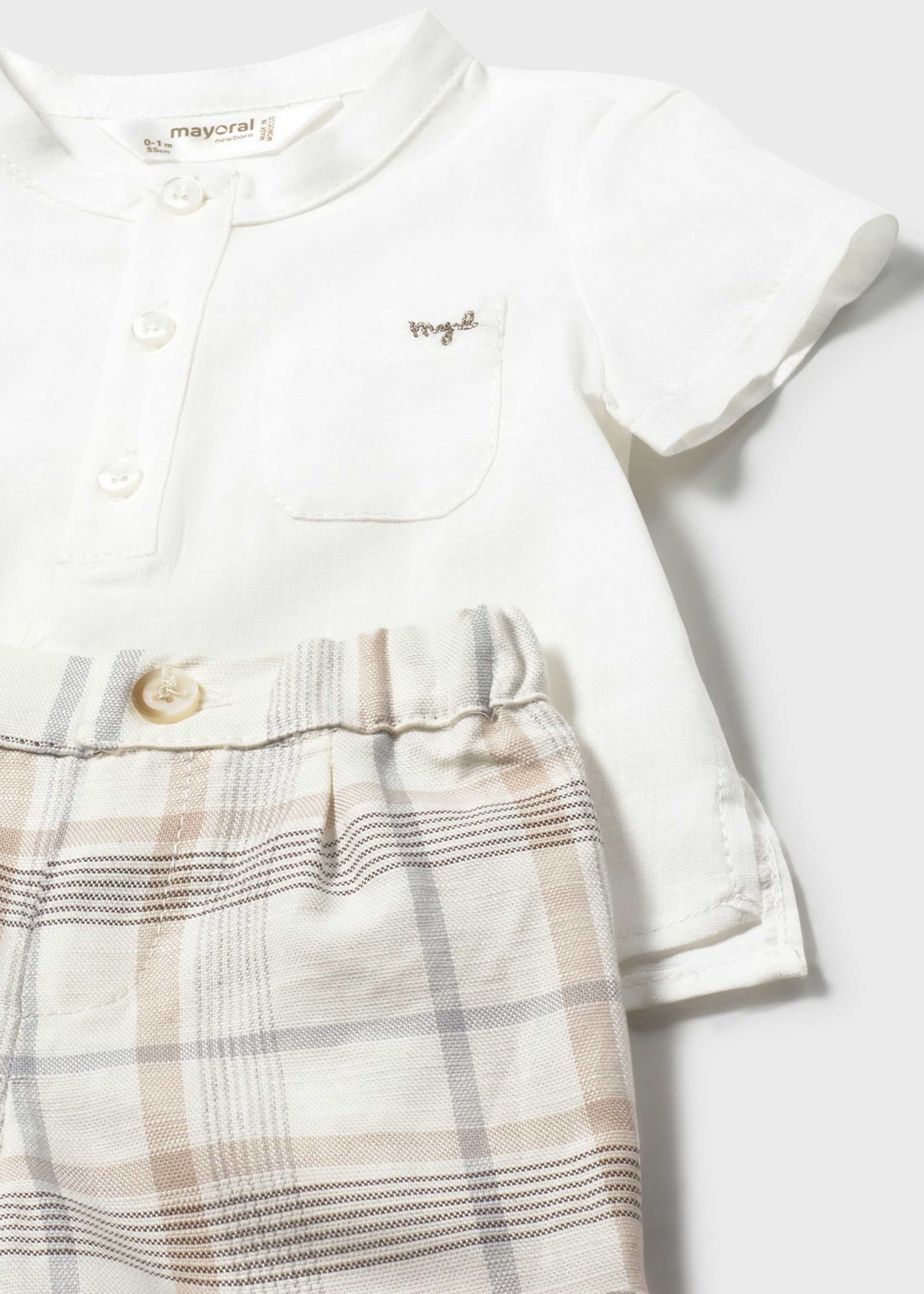 Conjunto pantalón corto y camisa recién nacido