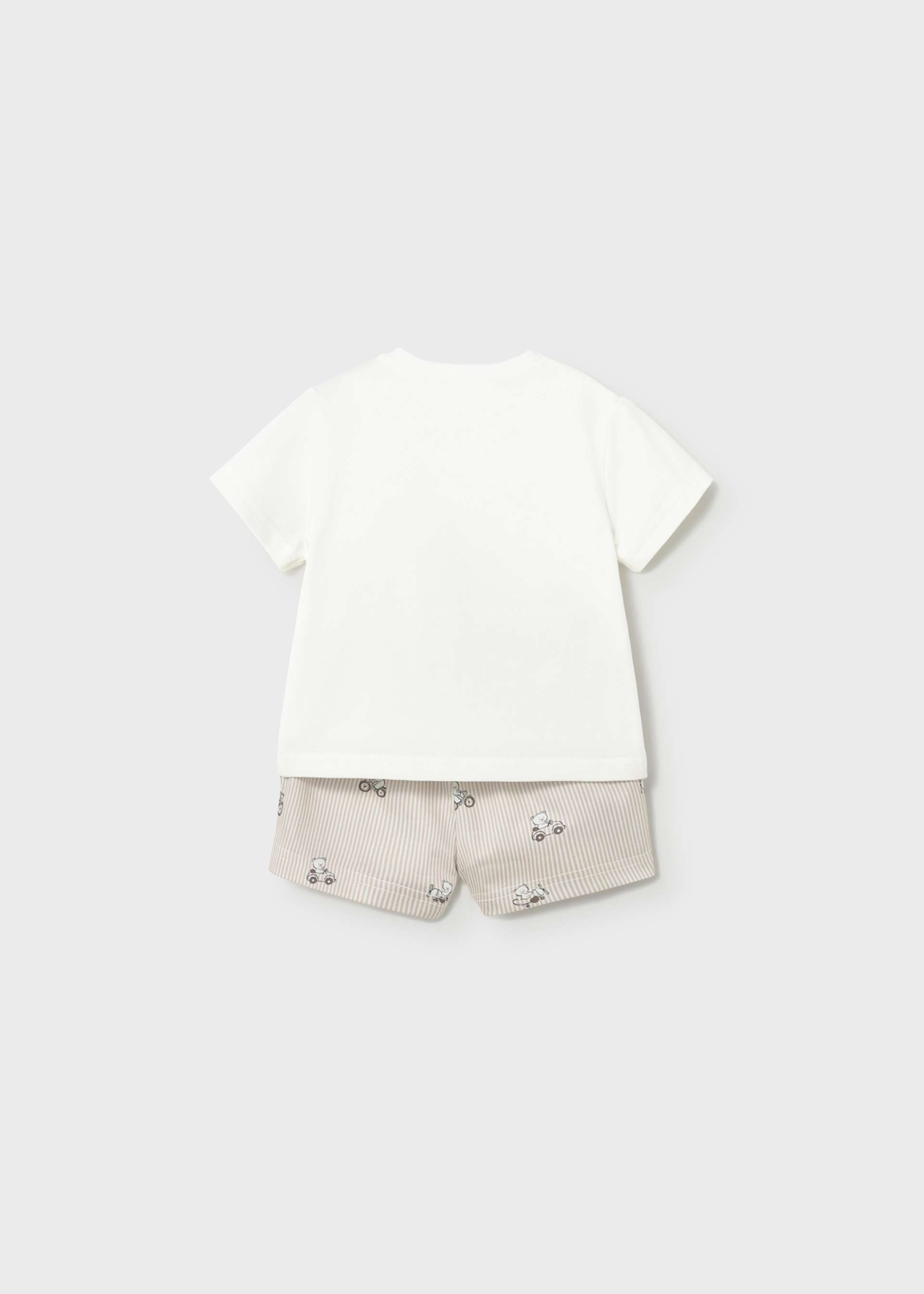 Newborn set printed shorts and bear t-shirt