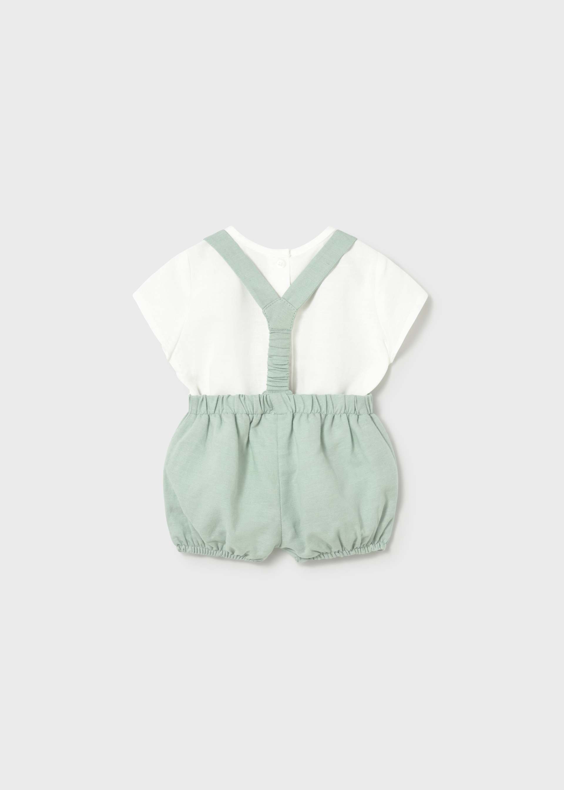 Conjunto pantalón corto tirantes y camisa recién nacido