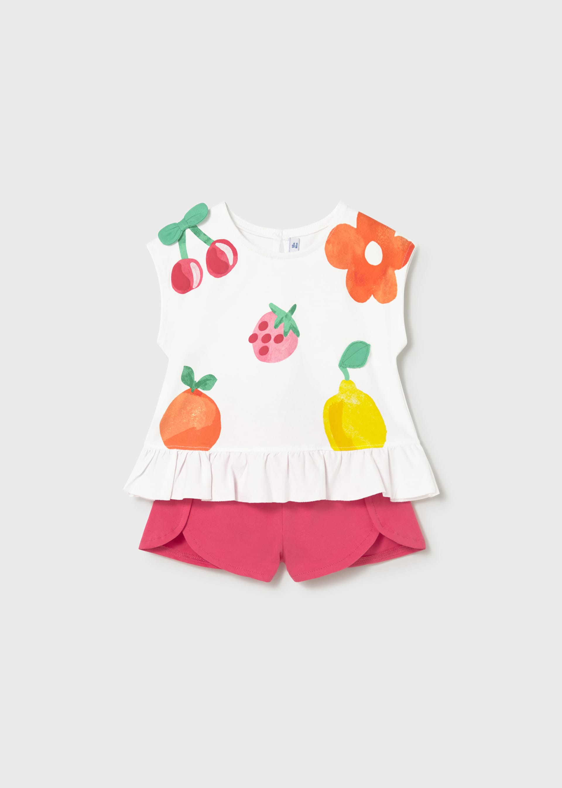 Set kurze Hose gemustert und T-Shirt Früchte Baby