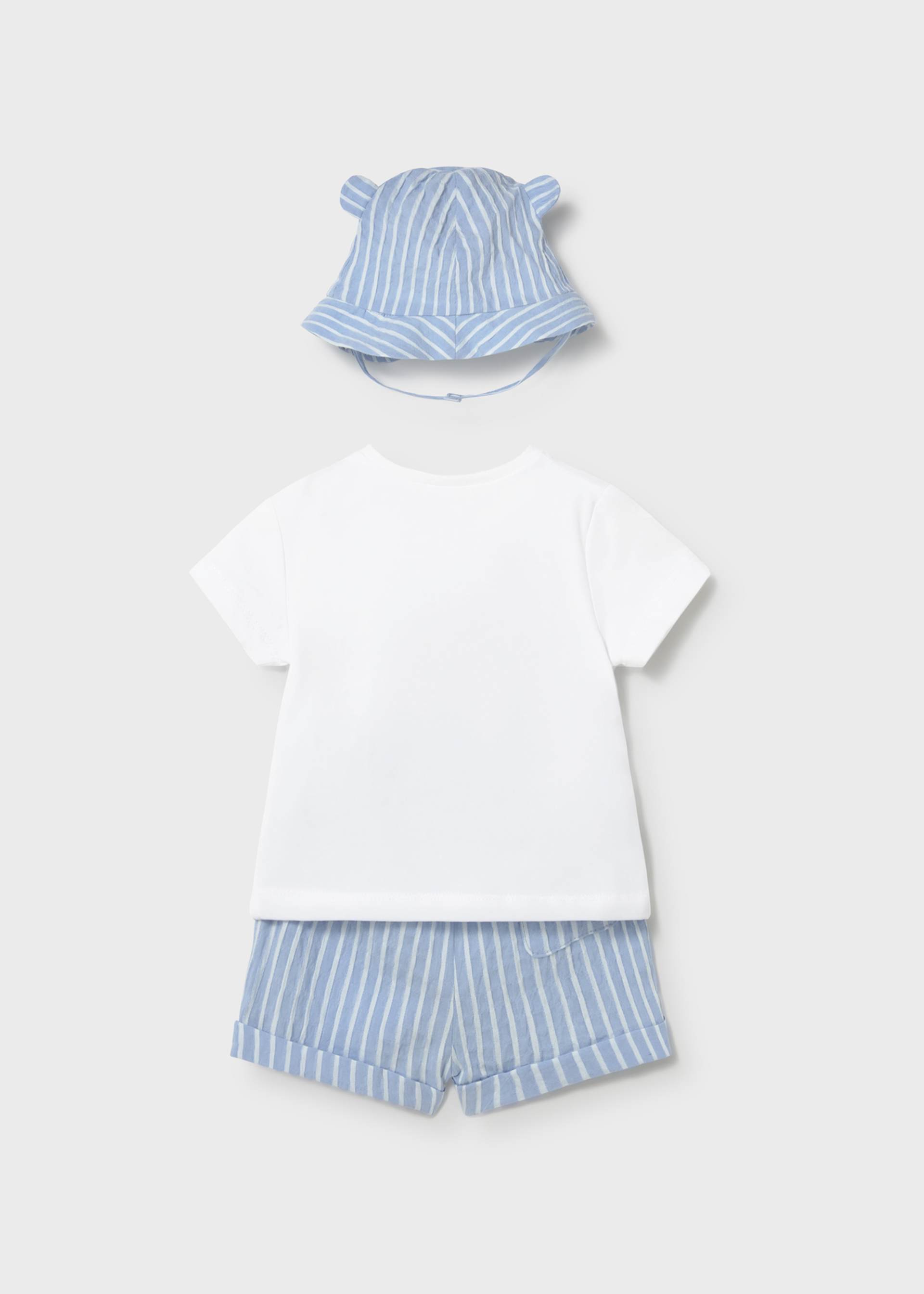 Completo 3 pezzi con cappello con orecchie neonato