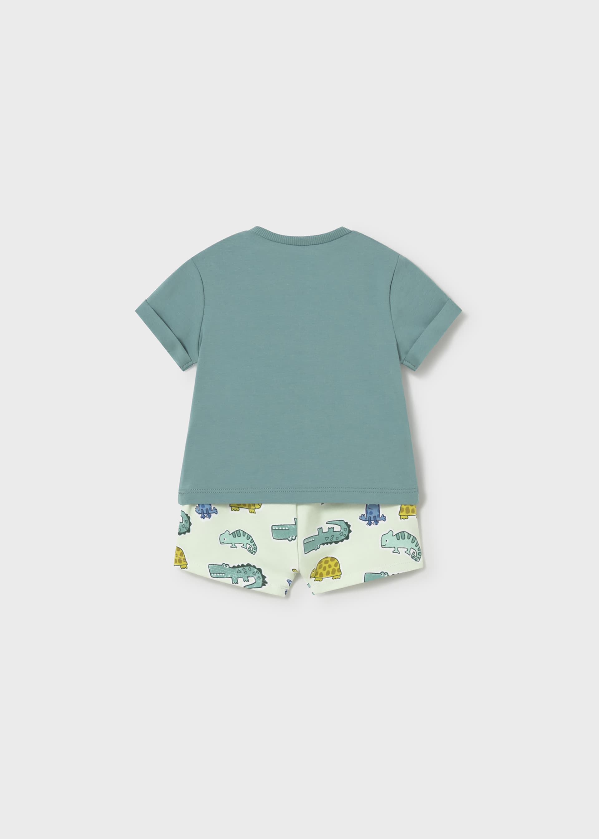 Conjunto calções estampados t-shirt recém-nascido