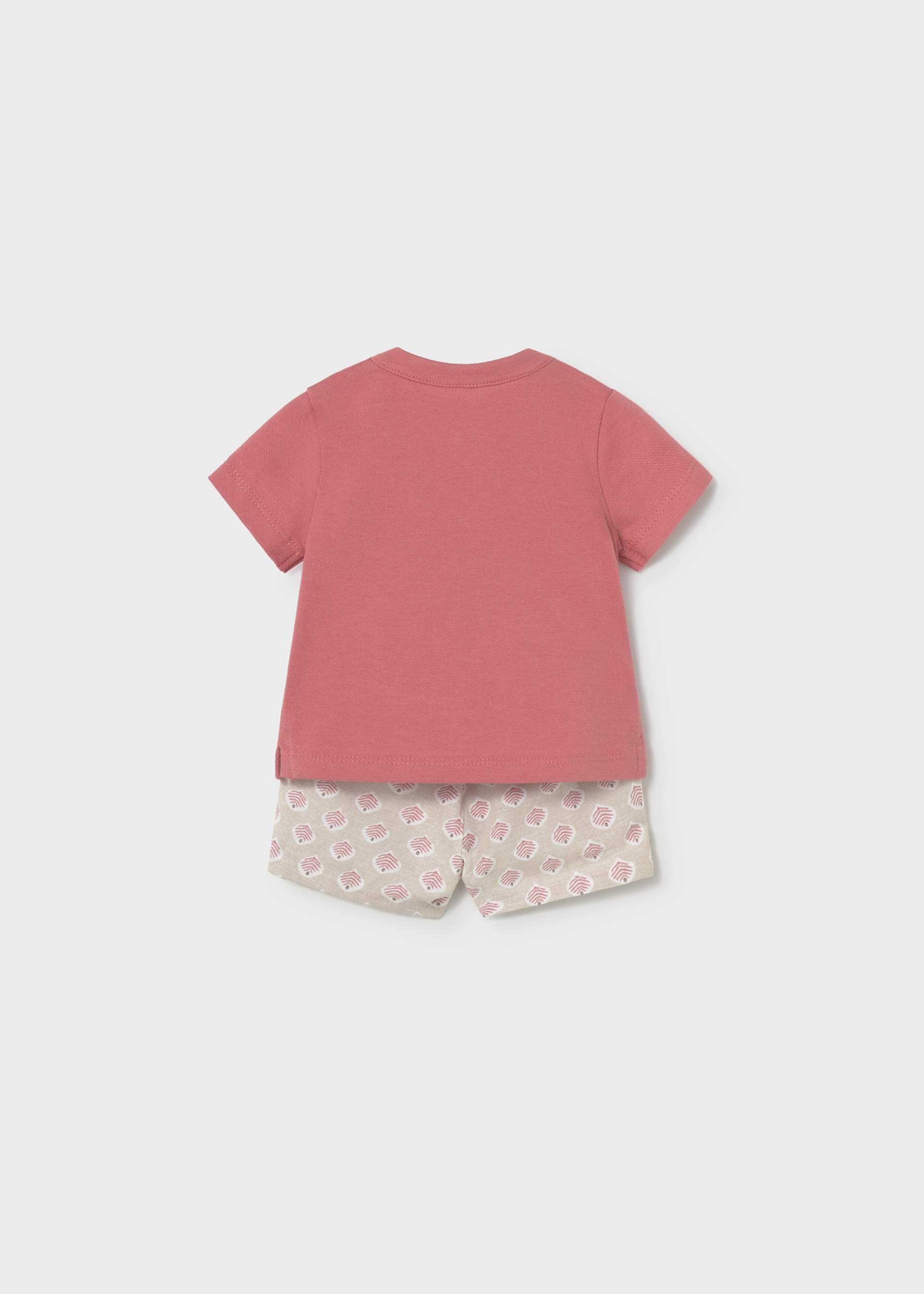 Conjunto calção estampado e polo recém-nascido