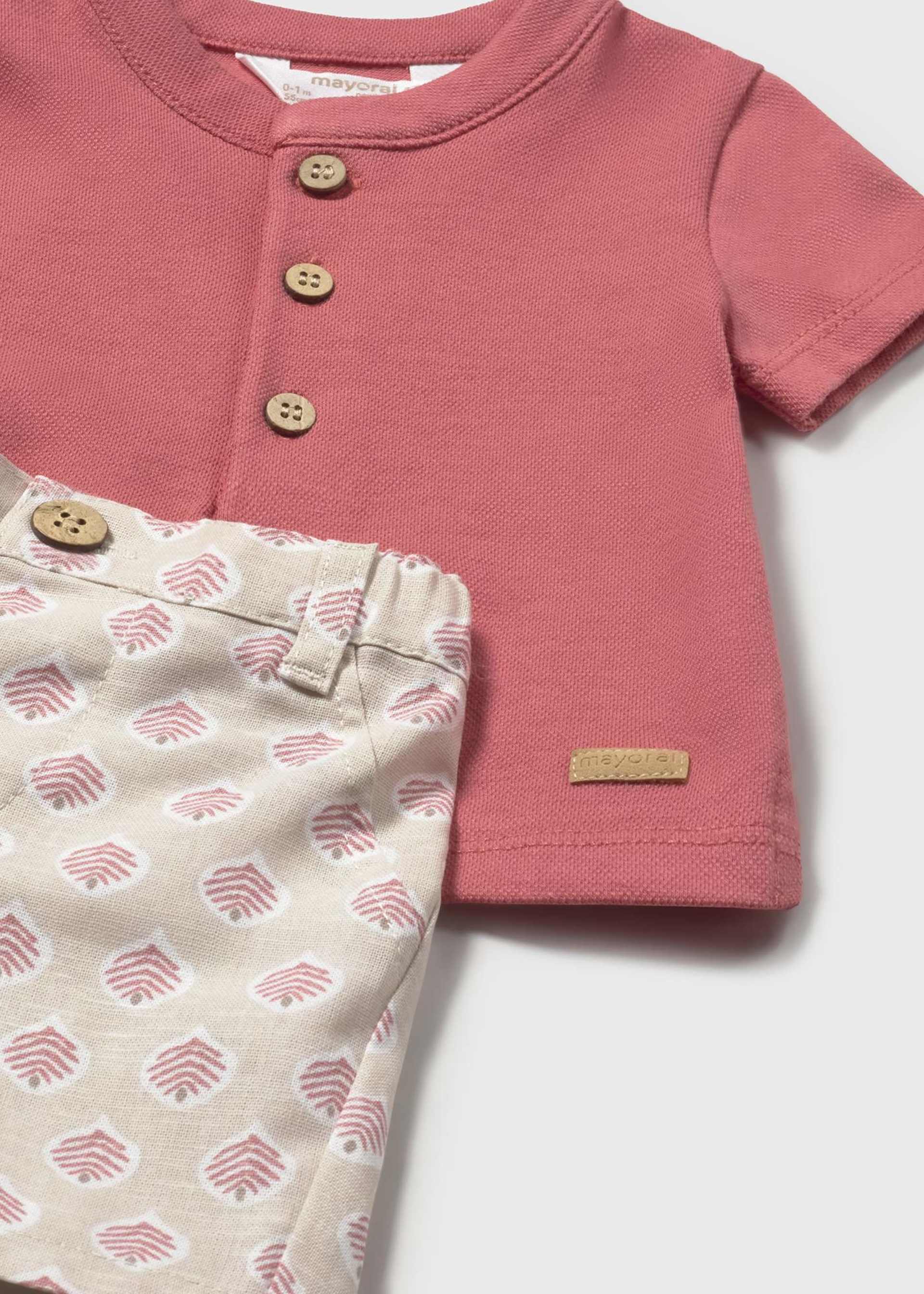 Ensemble short imprimé et polo nouveau-né