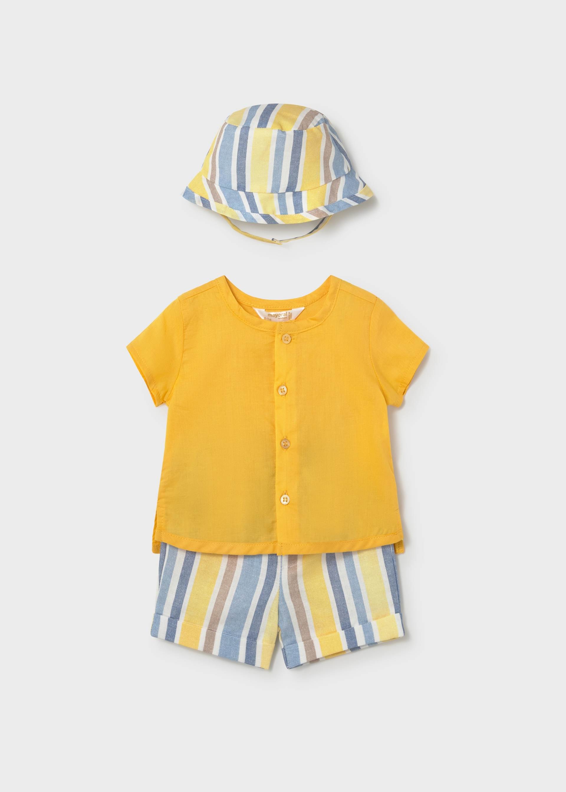 Conjunto 3 piezas con gorro recién nacido