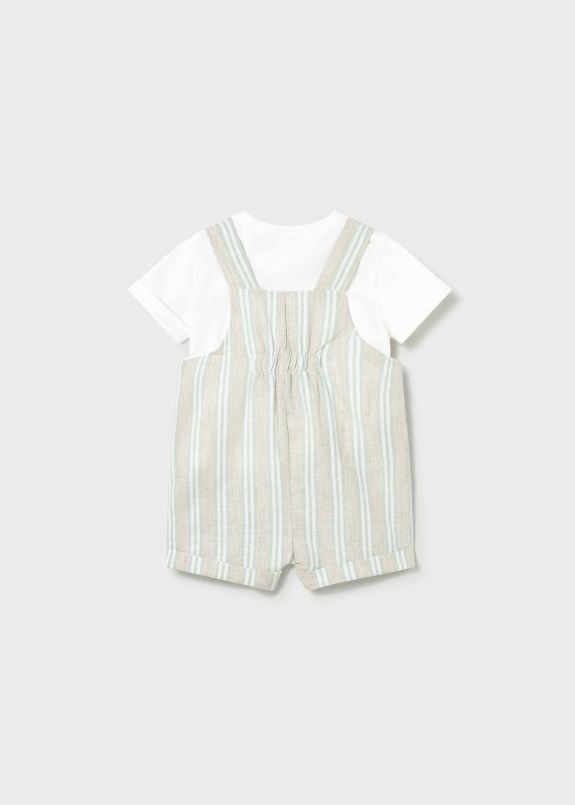 Completo salopette righe e maglietta neonato Completo salopette righe e maglietta neonato