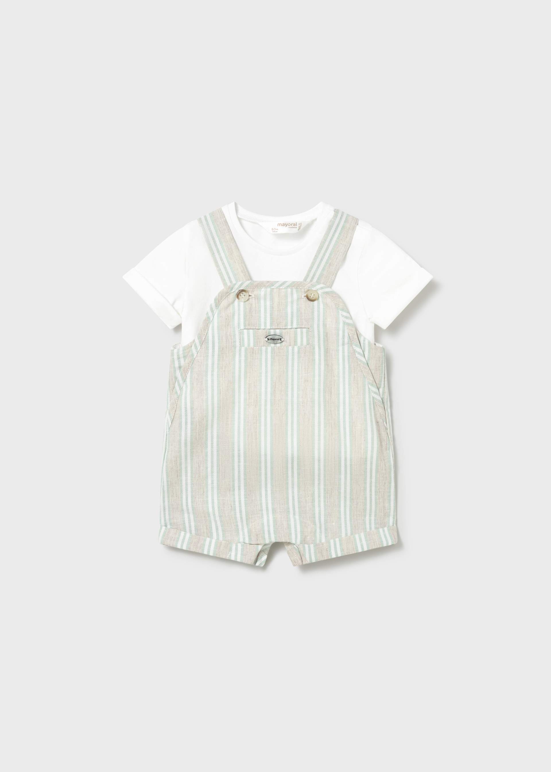 Completo salopette righe e maglietta neonato Completo salopette righe e maglietta neonato