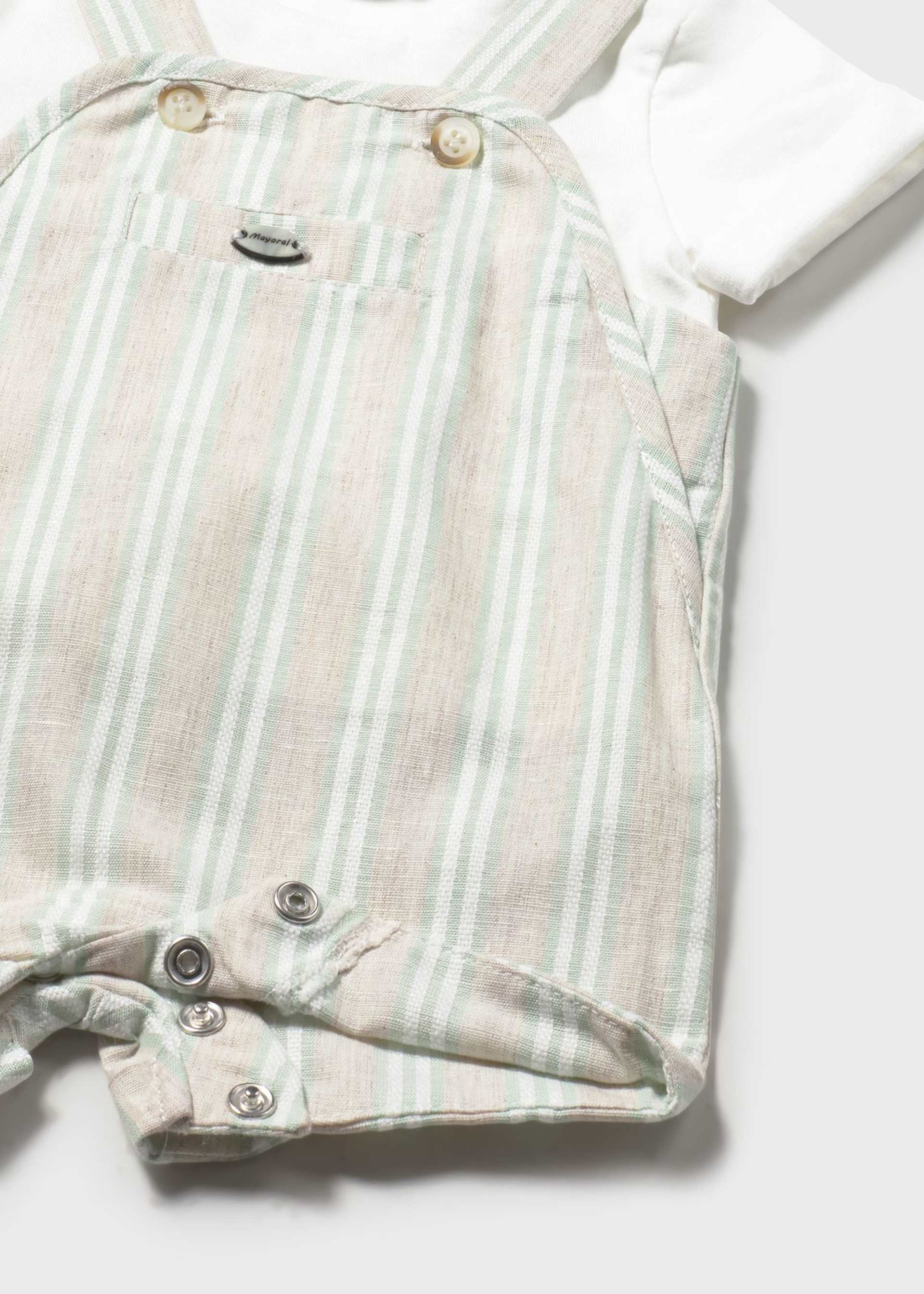 Striped dungaree set newborn