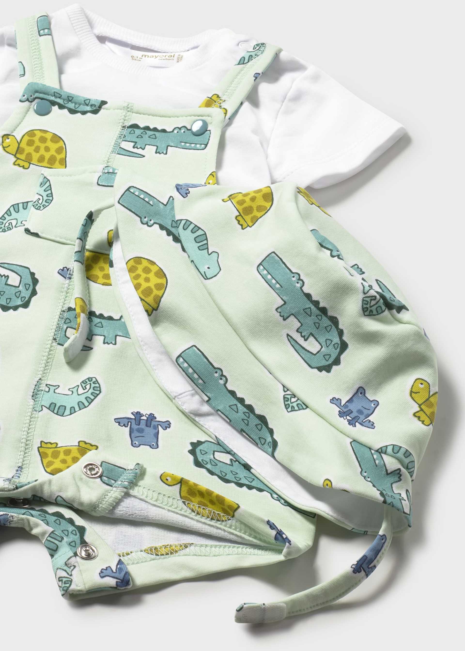 3-piece dungaree set newborn with hat